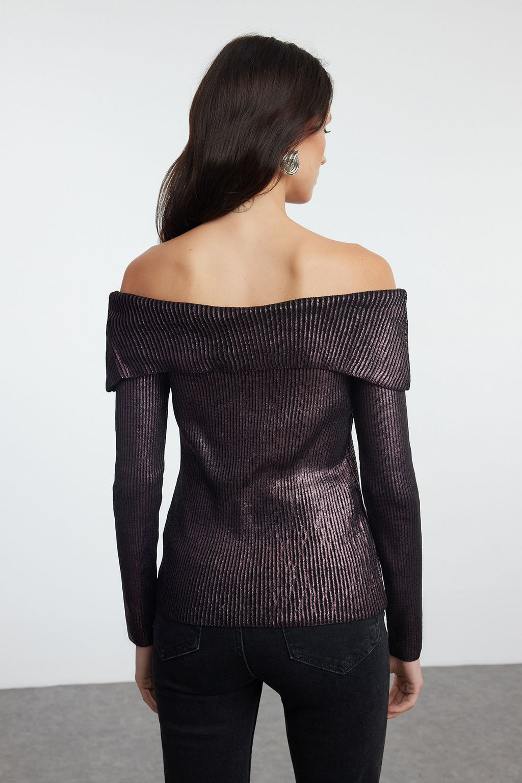 Alt?n Carmen Yaka Varakl? Triko Kazak TWOAW25KZ00152 - Trendyolmilla фото 10