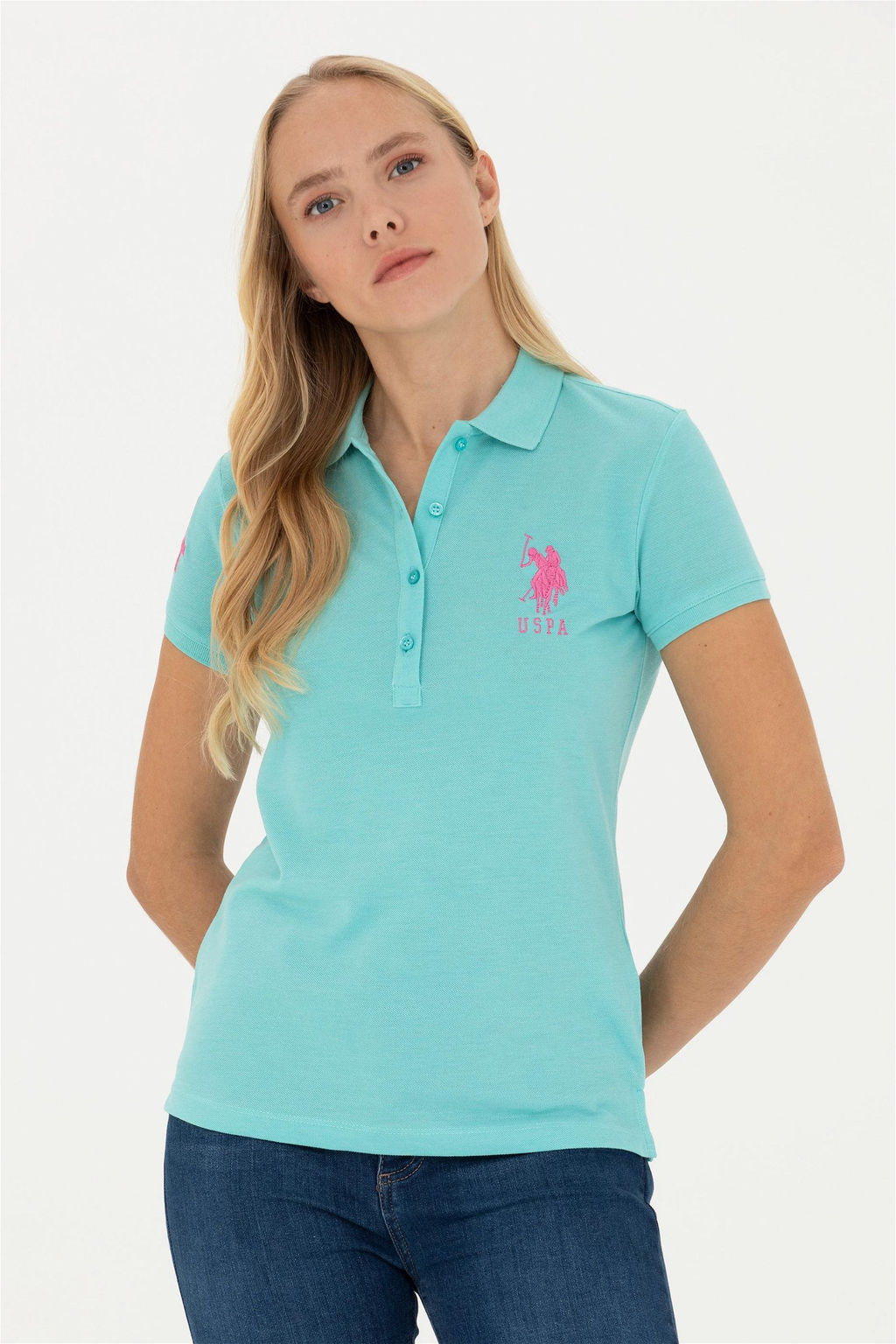 Женская мятная базовая футболка Неожиданная скидка в корзине - U.s. polo assn фото 3