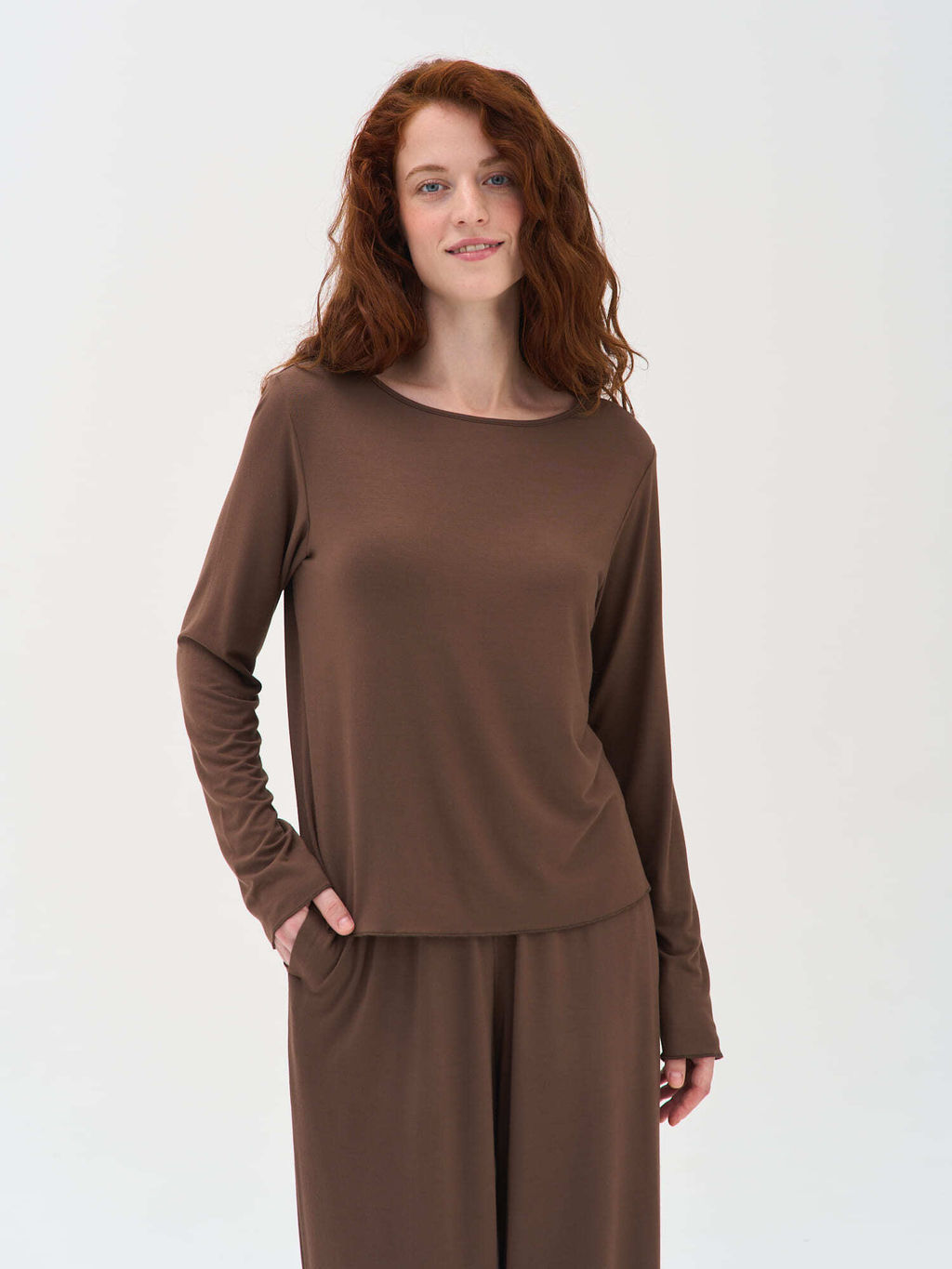 Лонгслив домашний "Шоколад" женский