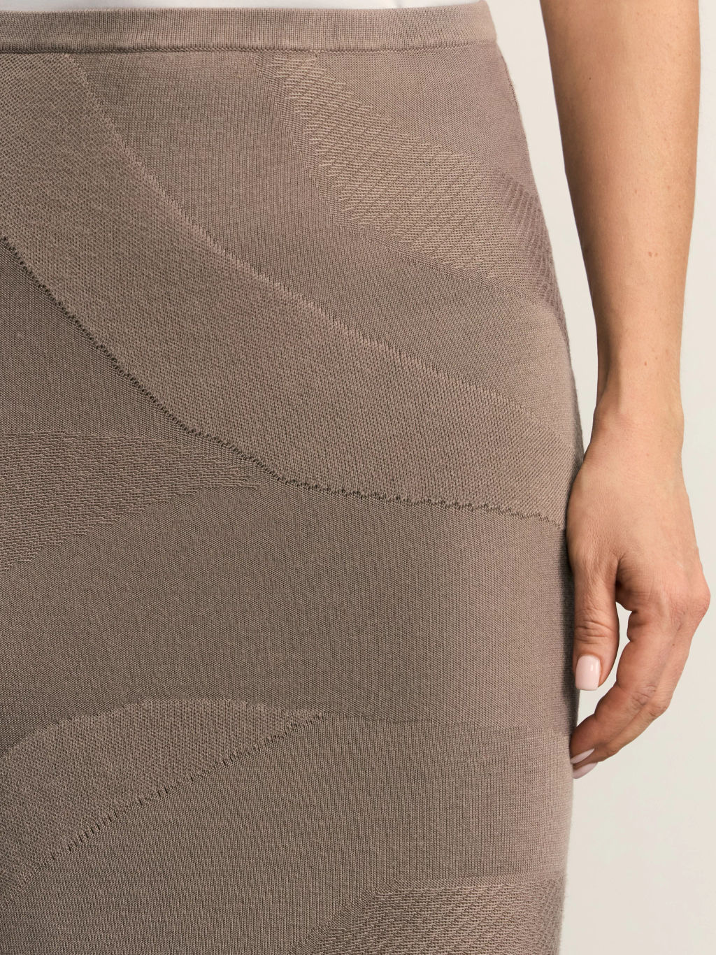 Вязаная юбка миди с абстрактным принтом / Zarina  фото 5