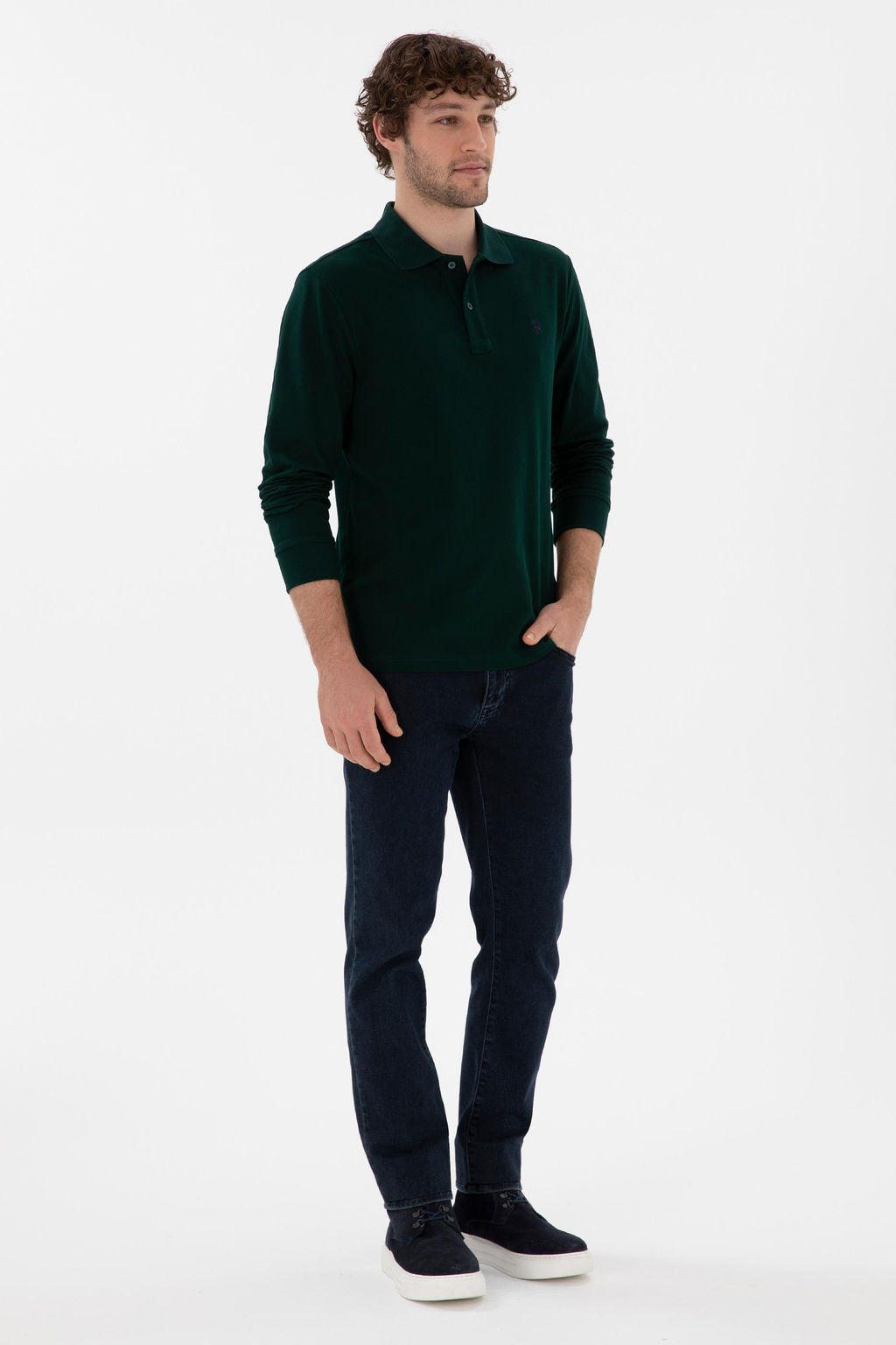 Мужская темно -зеленая базовая толстовка Неожиданная скидка в корзине - U.s. polo assn фото 4