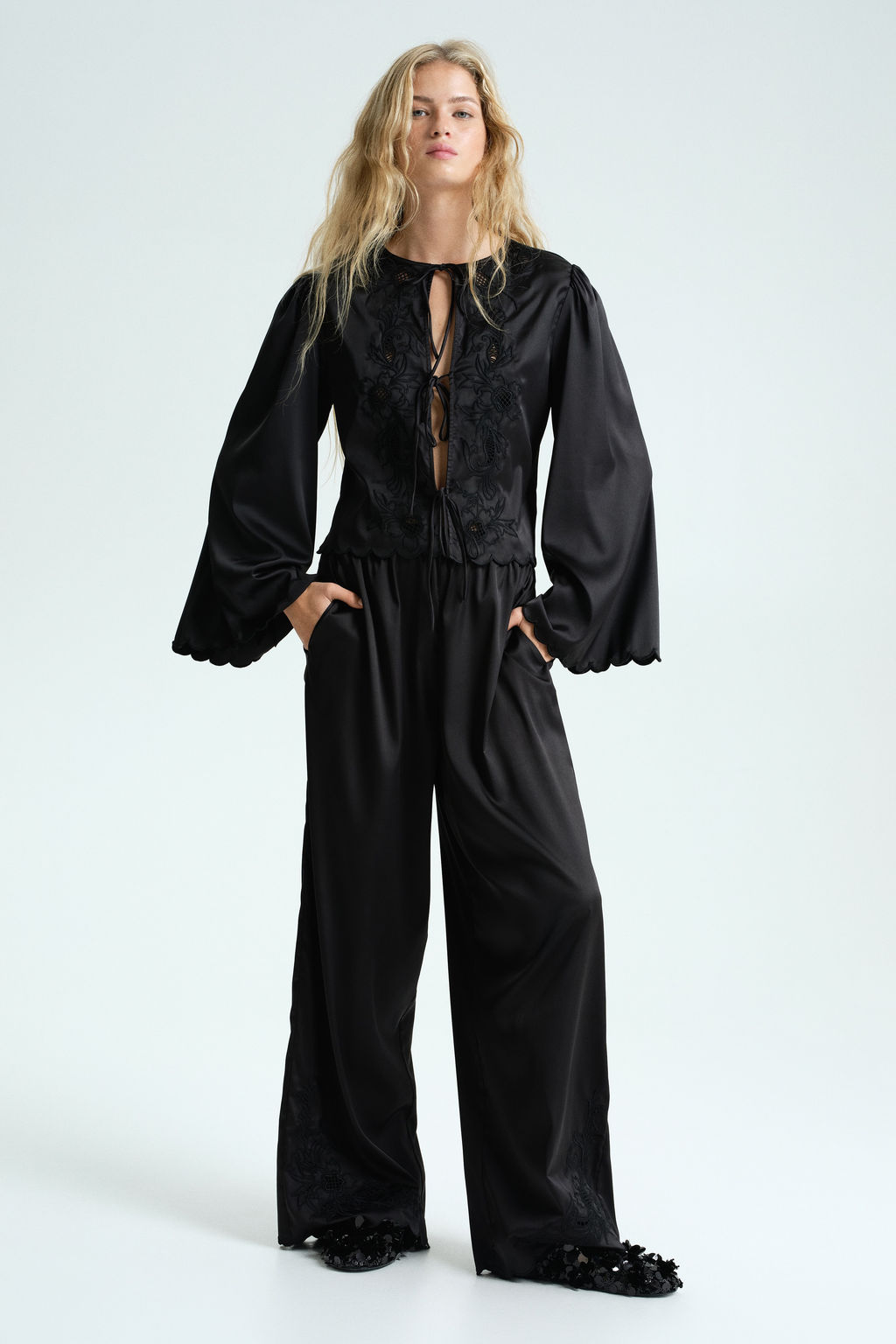 Blusa de sat?n con lazadas - H&m фото 6