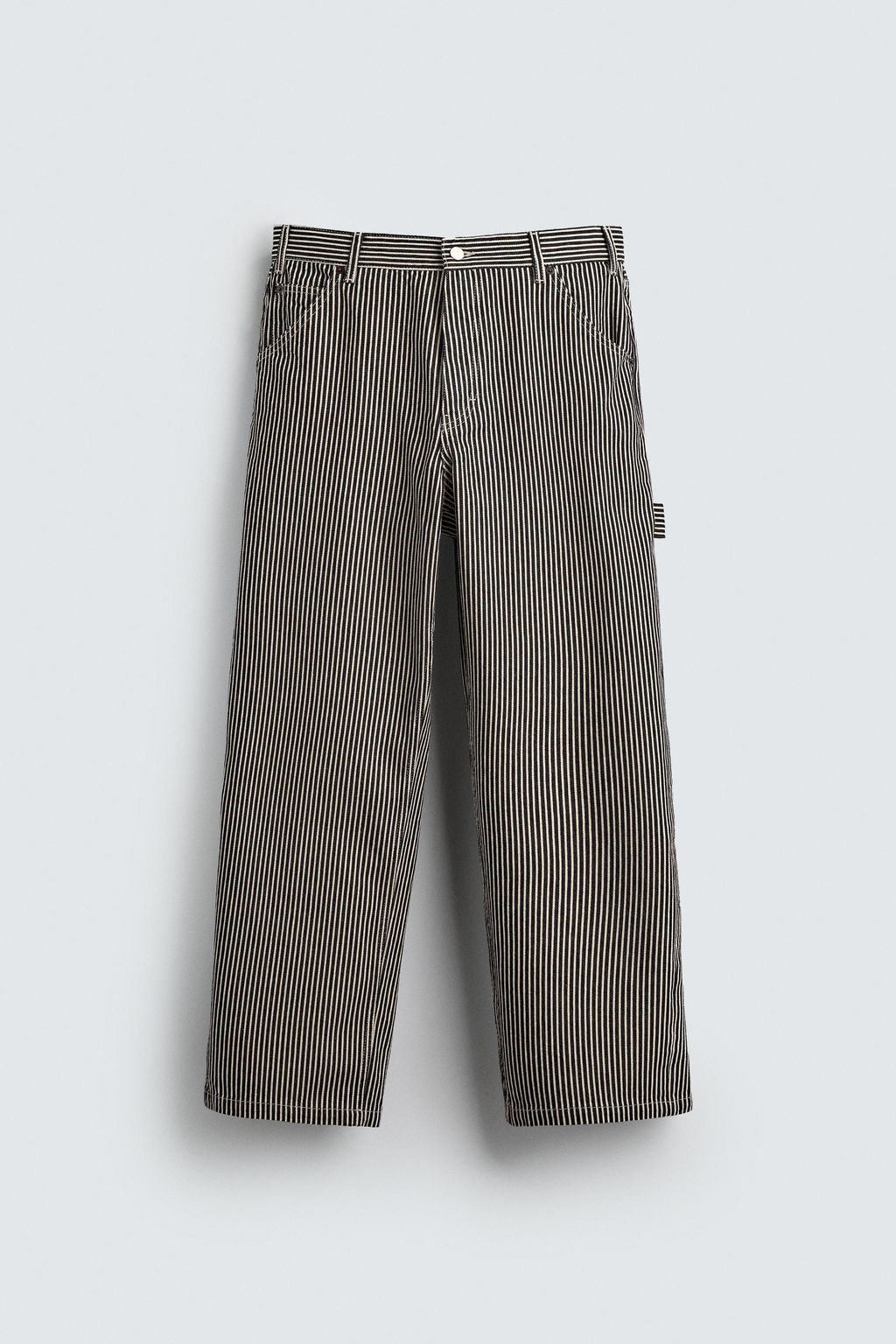 BAGGY FIT STRIPED CARPENTER TROUSERS - Zara фото 7