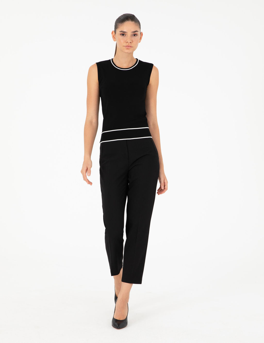 Siyah Slim Fit Triko Bluz - Pierre cardin фото 4