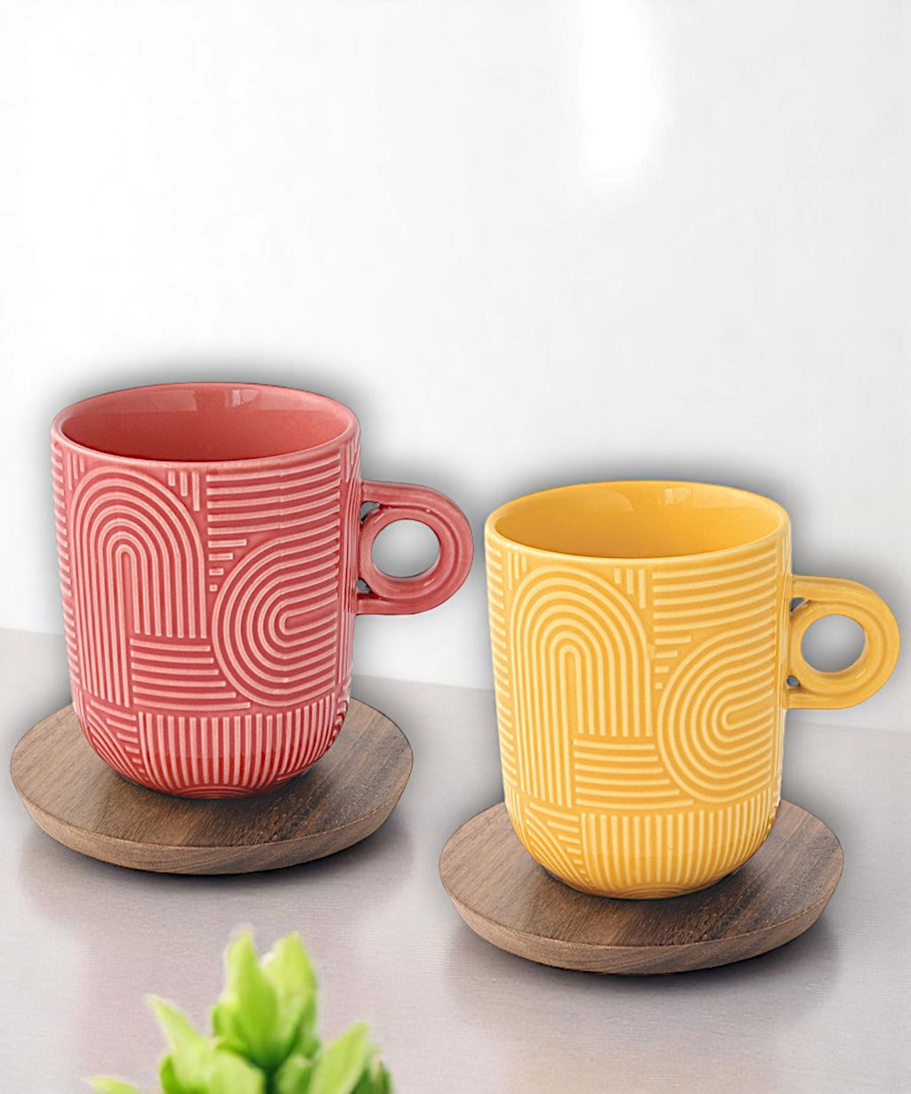 Набор кружек Радуга, красная, жёлтая, 0,35 л, 2 шт - Easy life фото 8