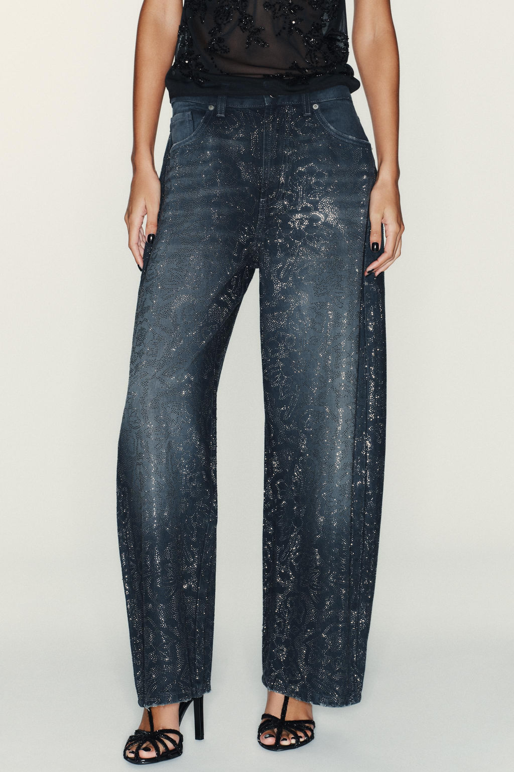 TRF BAGGY RHINESTONE JEANS - Zara фото 10