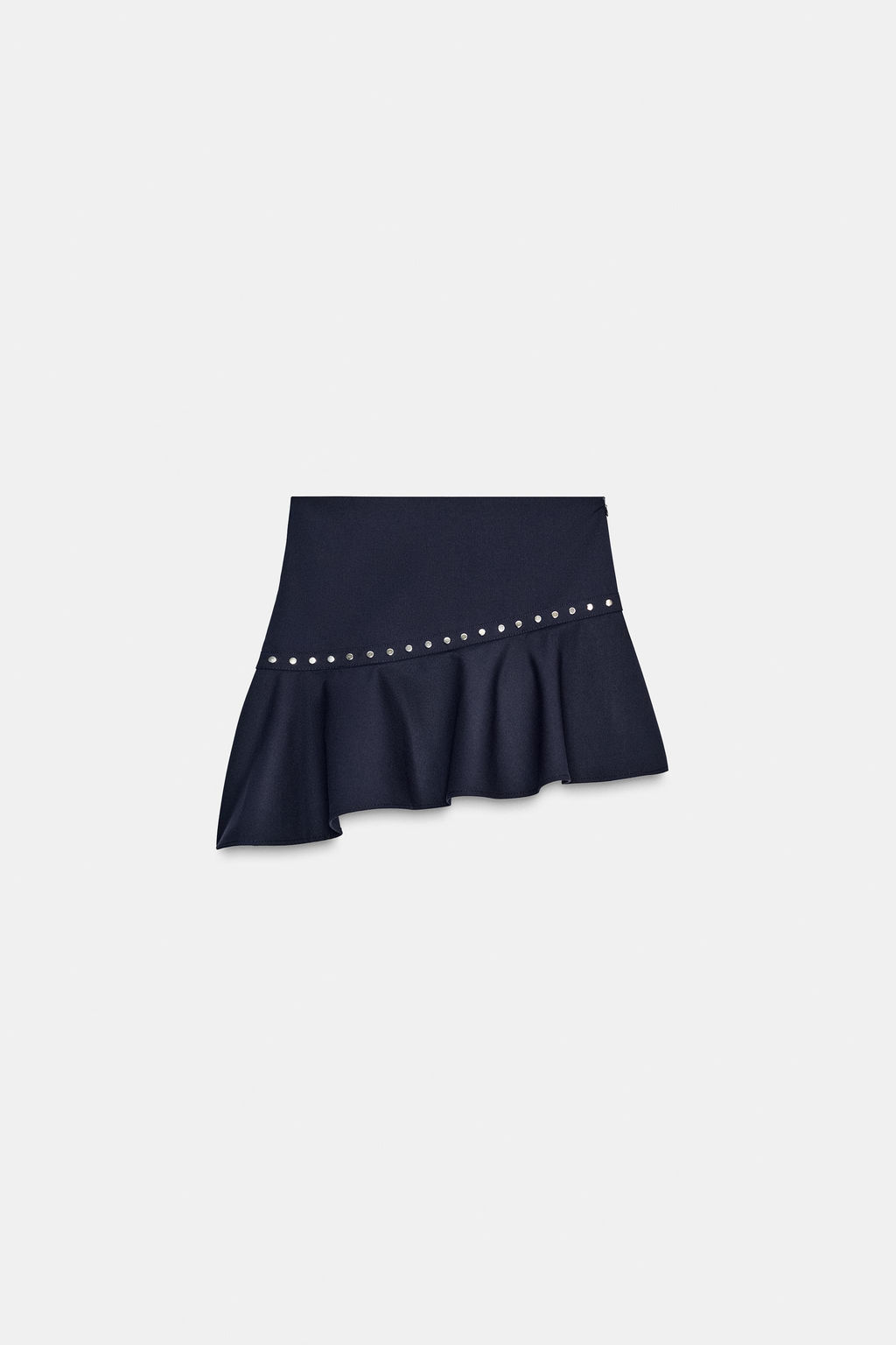 ASYMMETRIC RUFFLED SKIRT WITH STUDS