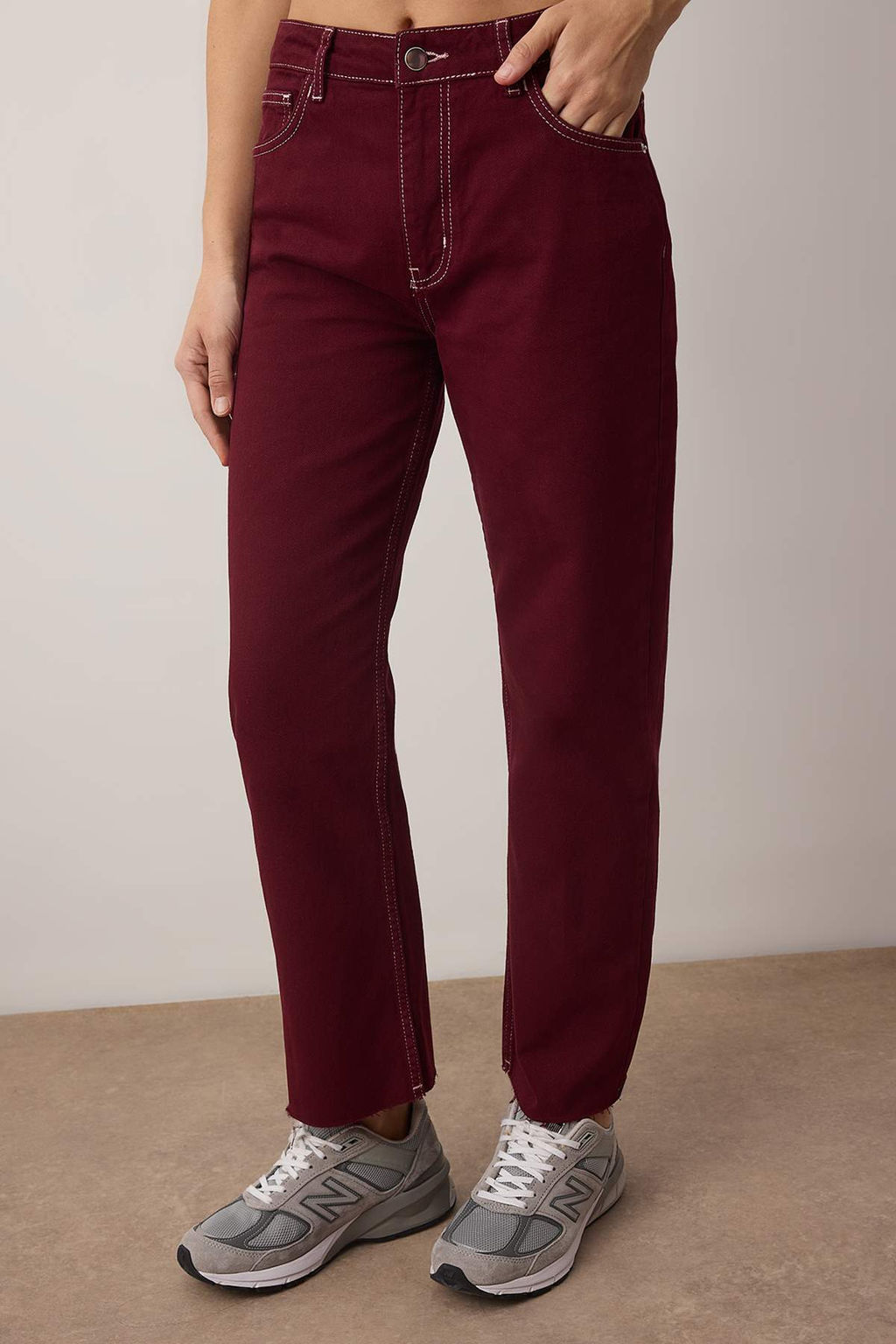 TRENDYOLMILLA Ac?k Mavi Pacas? Kesikli Yuksek Bel Straight Jeans TWOAW25JE00307  фото 13