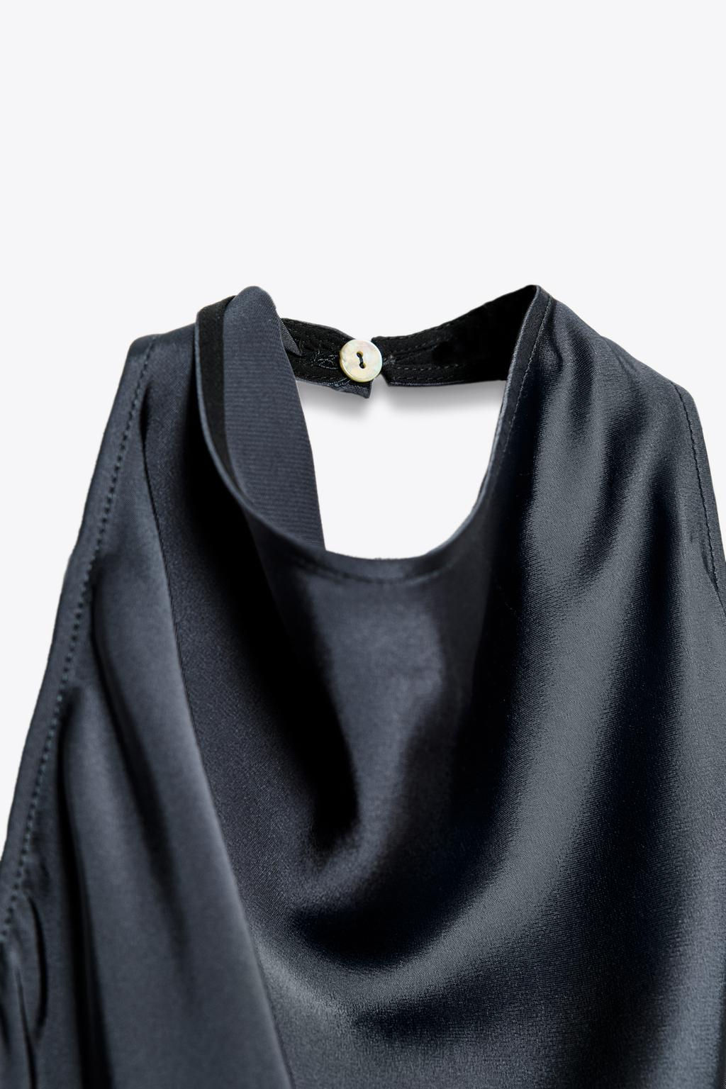 ZW COLLECTION SATIN HALTER TOP - Zara фото 8