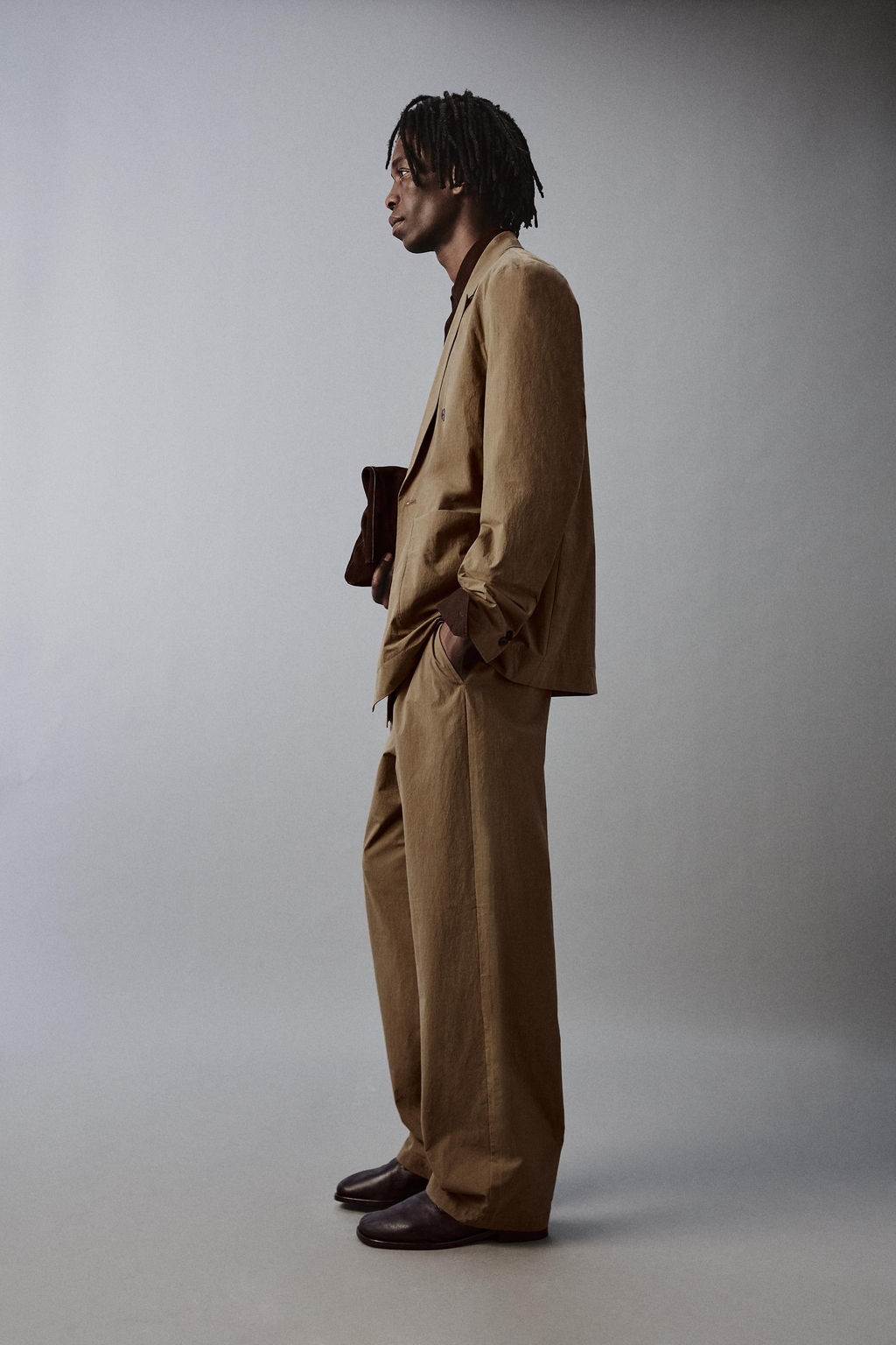 PANTAL?N T?CNICO WIDE FIT TRAJE / Camel claro - Zara фото 4