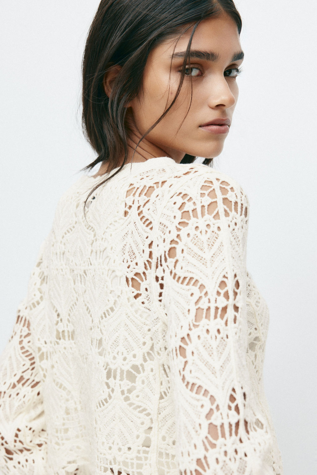 C?rdigan de algod?n efecto crochet - H&m фото 4