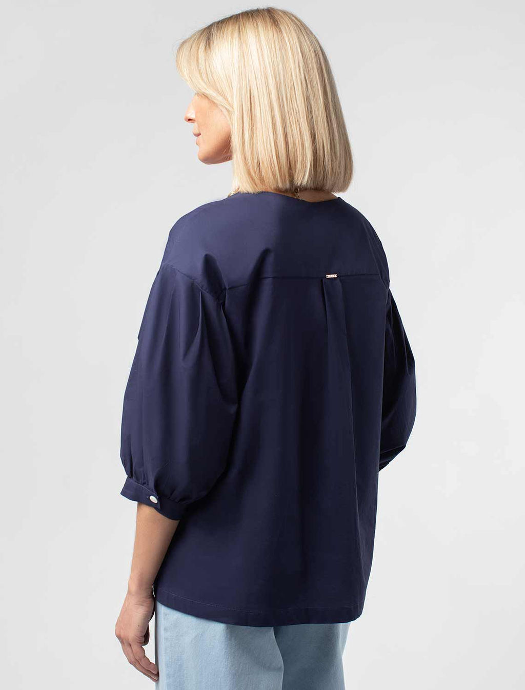 VILATTE / Блузка из премиального хлопка вуали с пышными рукавами  фото 3