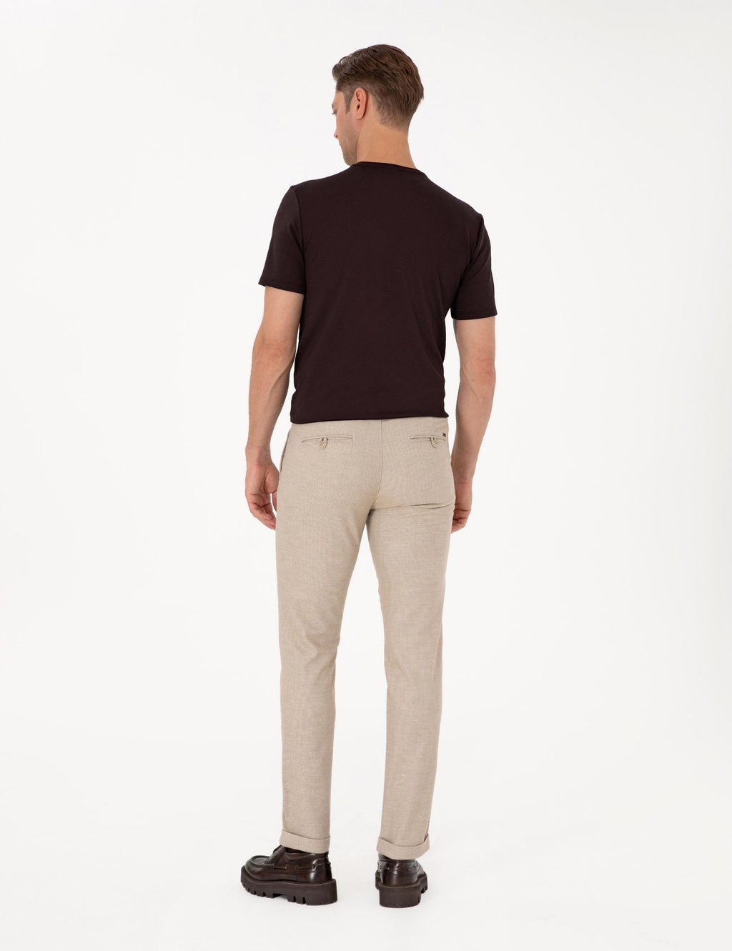 Bej Slim Fit Kordonlu Kanvas Pantolon - Pierre cardin фото 4