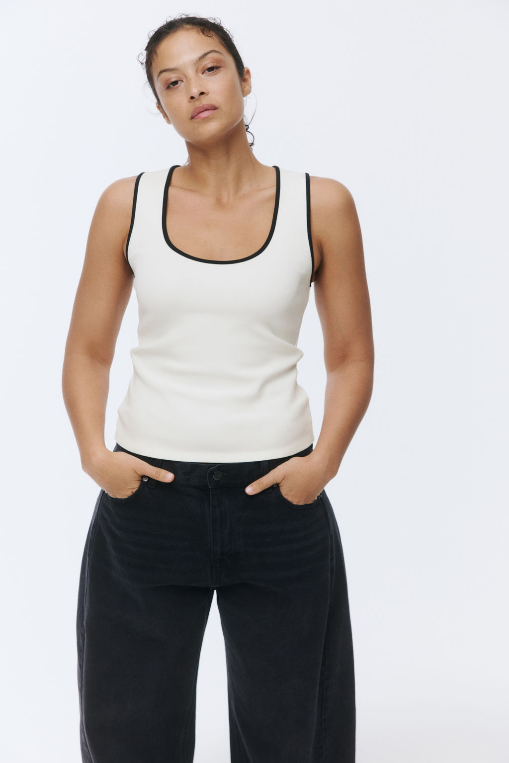 Camiseta sin mangas en algod?n acanalado - H&m фото 6