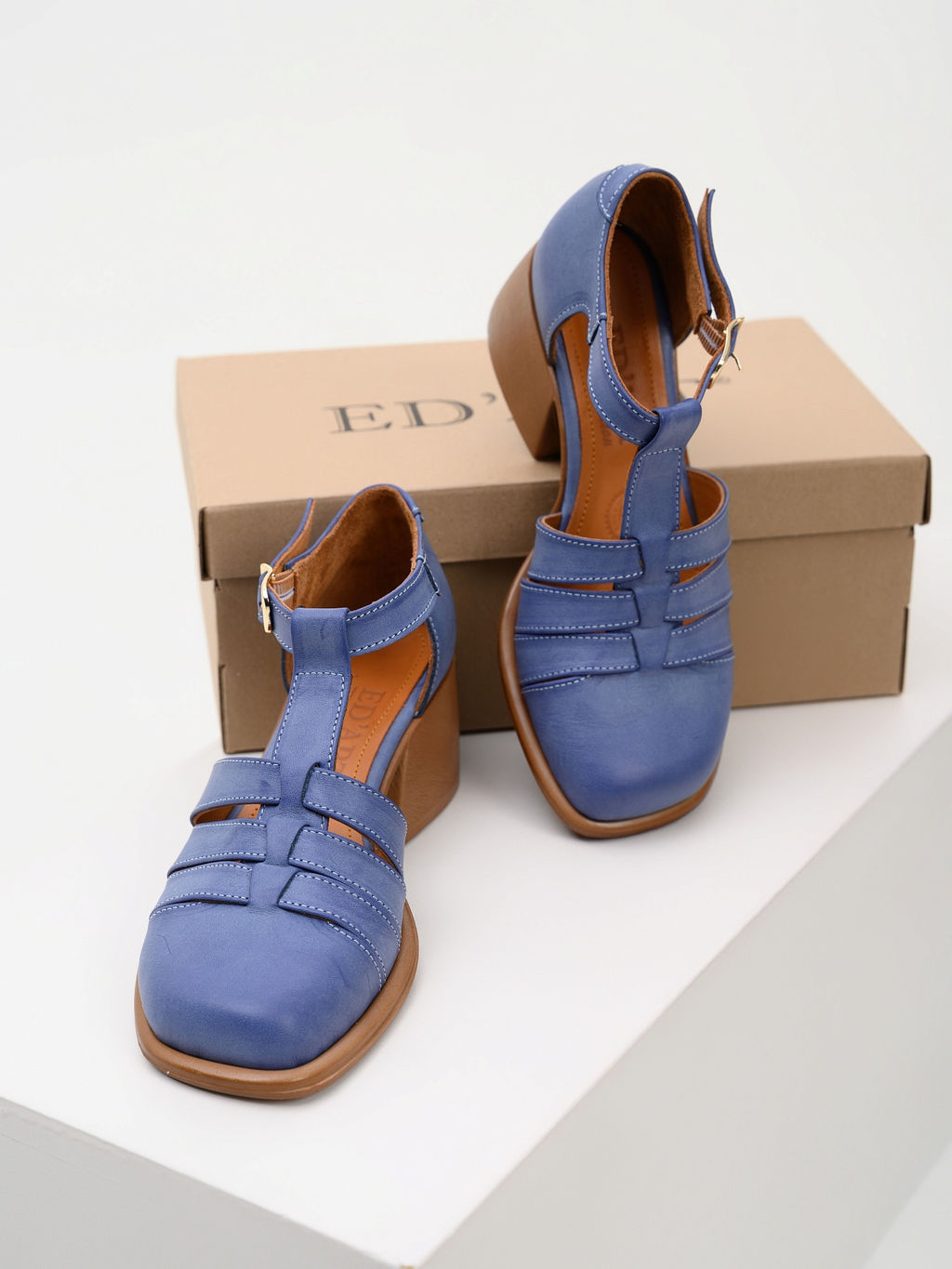 Босоножки 5036.23663bе.Вакса джинс+коричневый