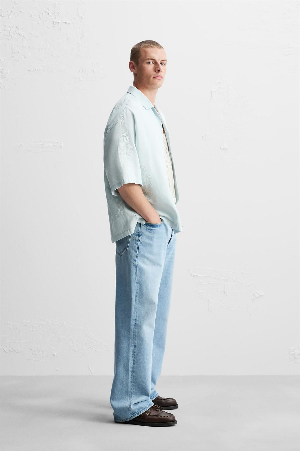 SHIRT WITH FLORAL EMBROIDERY - Zara фото 4