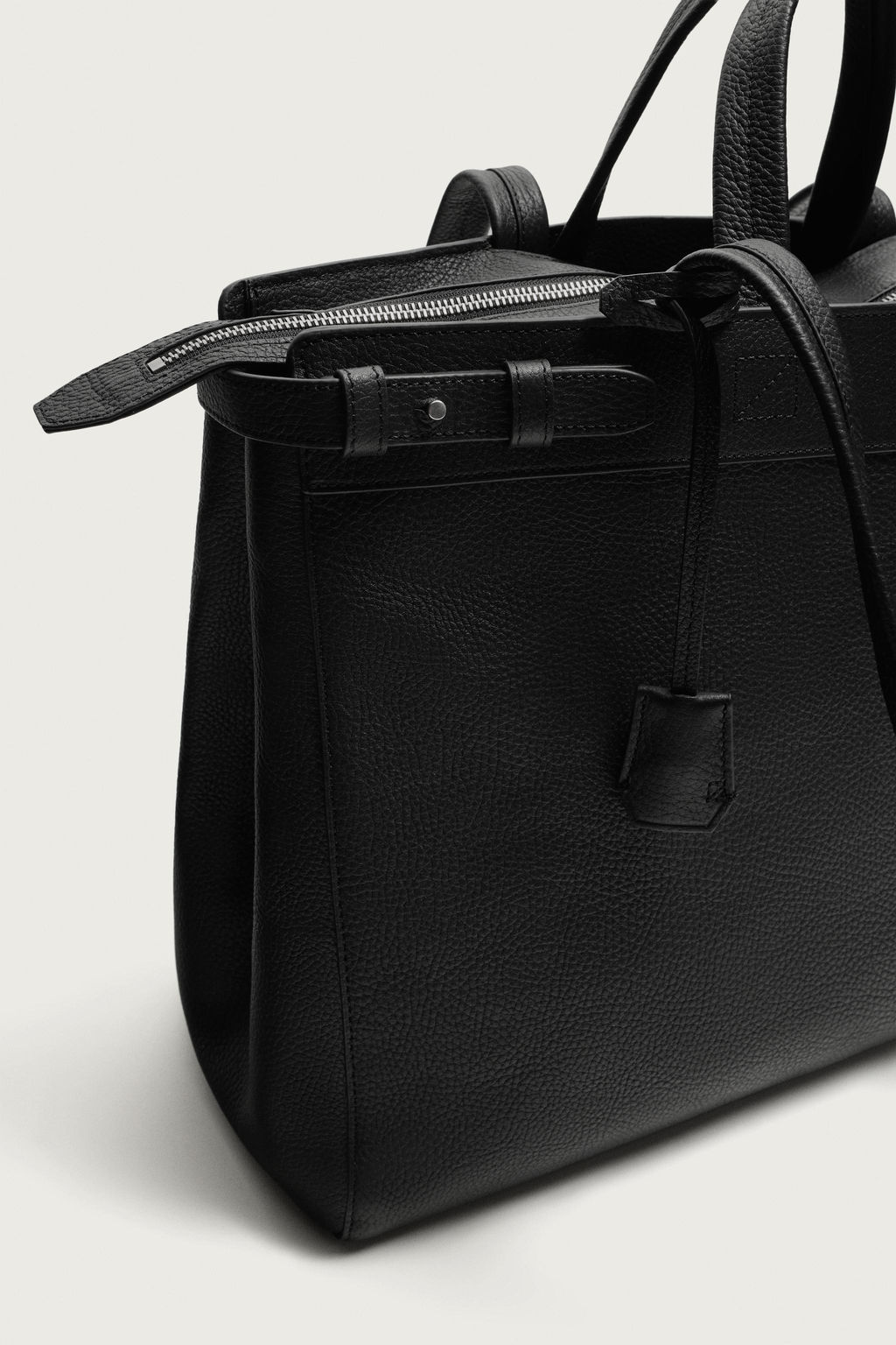 BOLSO SHOPPER PIEL / Negro - Zara фото 4