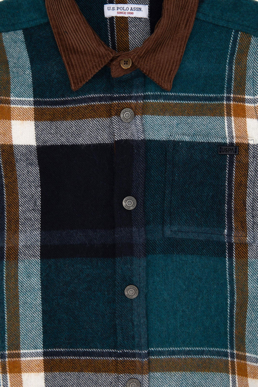 Темно-зеленая рубашка с длинным рукавом для мальчика Неожиданная скидка в корзине - U.s. polo assn фото 3