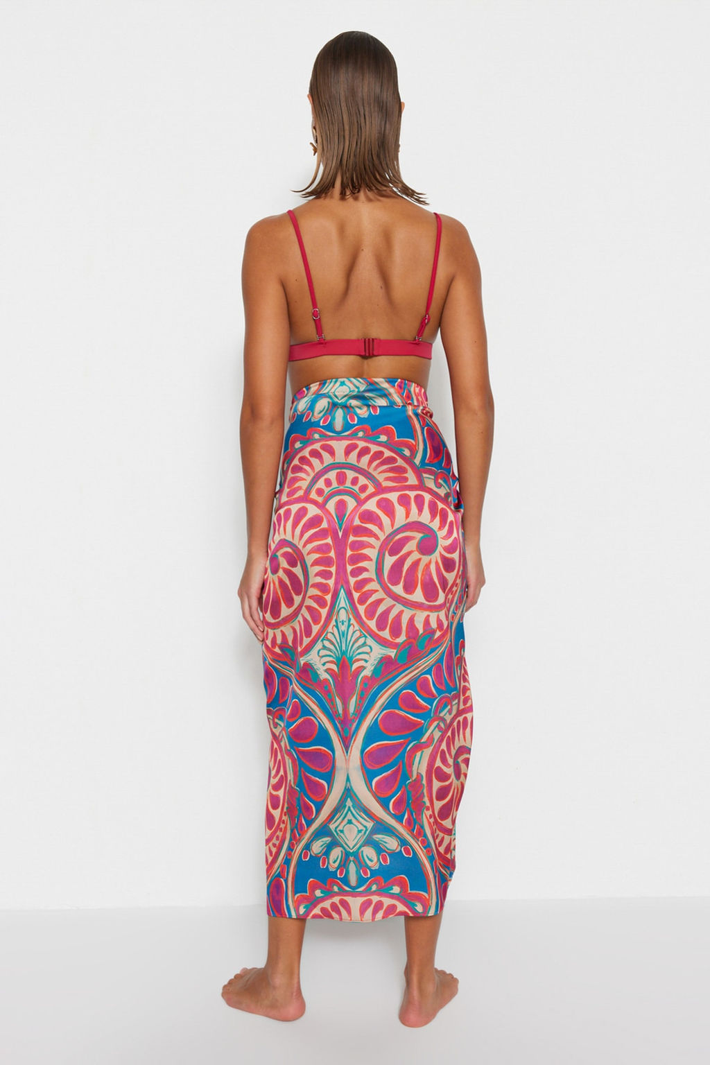 Etnik Desenli Dokuma Maxi Plaj Pareo TBESS23PR00005