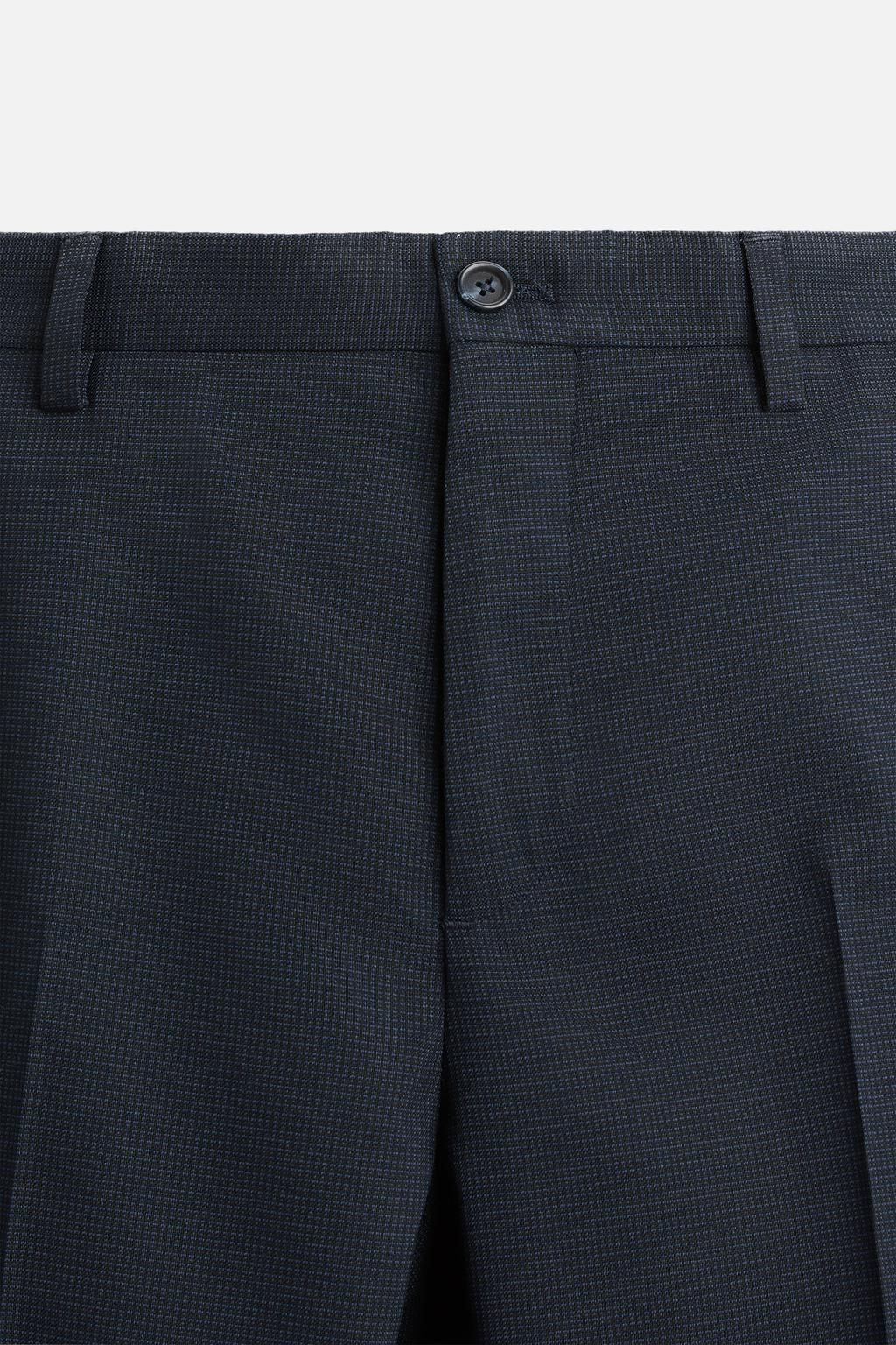 CHECKED TEXTURED WEAVE SUIT TROUSERS - Zara фото 7