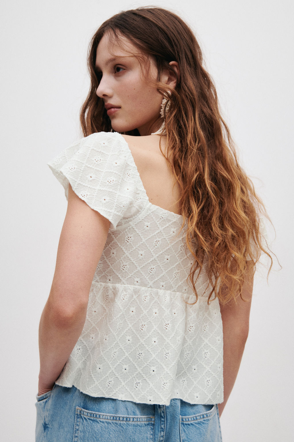 Blusa en punto pointelle - H&m фото 7