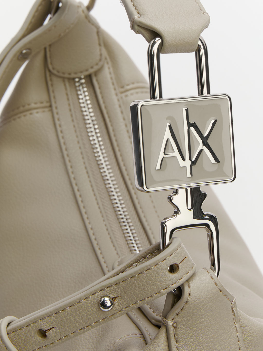 Женская сумка с ручками ARMANI EXCHANGE Артикул 4081368, бежево-серый  фото 2