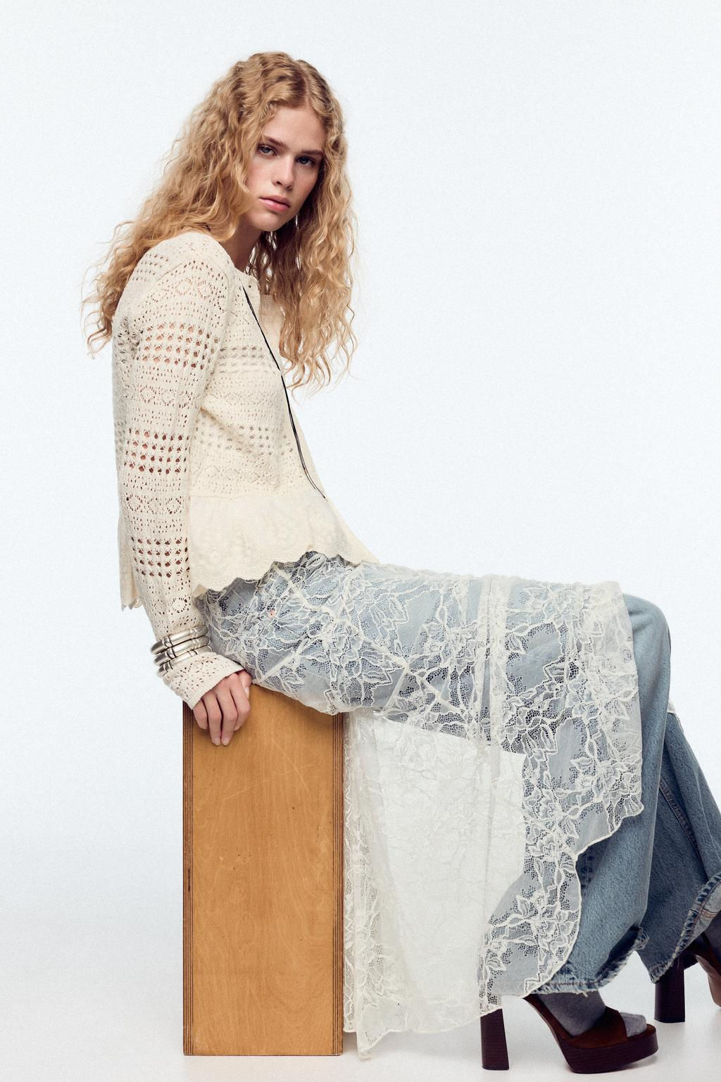 MATCHING POINTELLE KNIT CARDIGAN - Zara фото 3