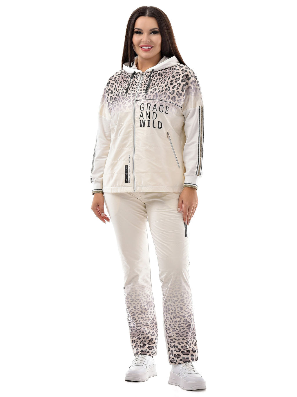 Толстовка из футера комбинированного с принтованной плащевой тканью - А+б коллекция фото 26