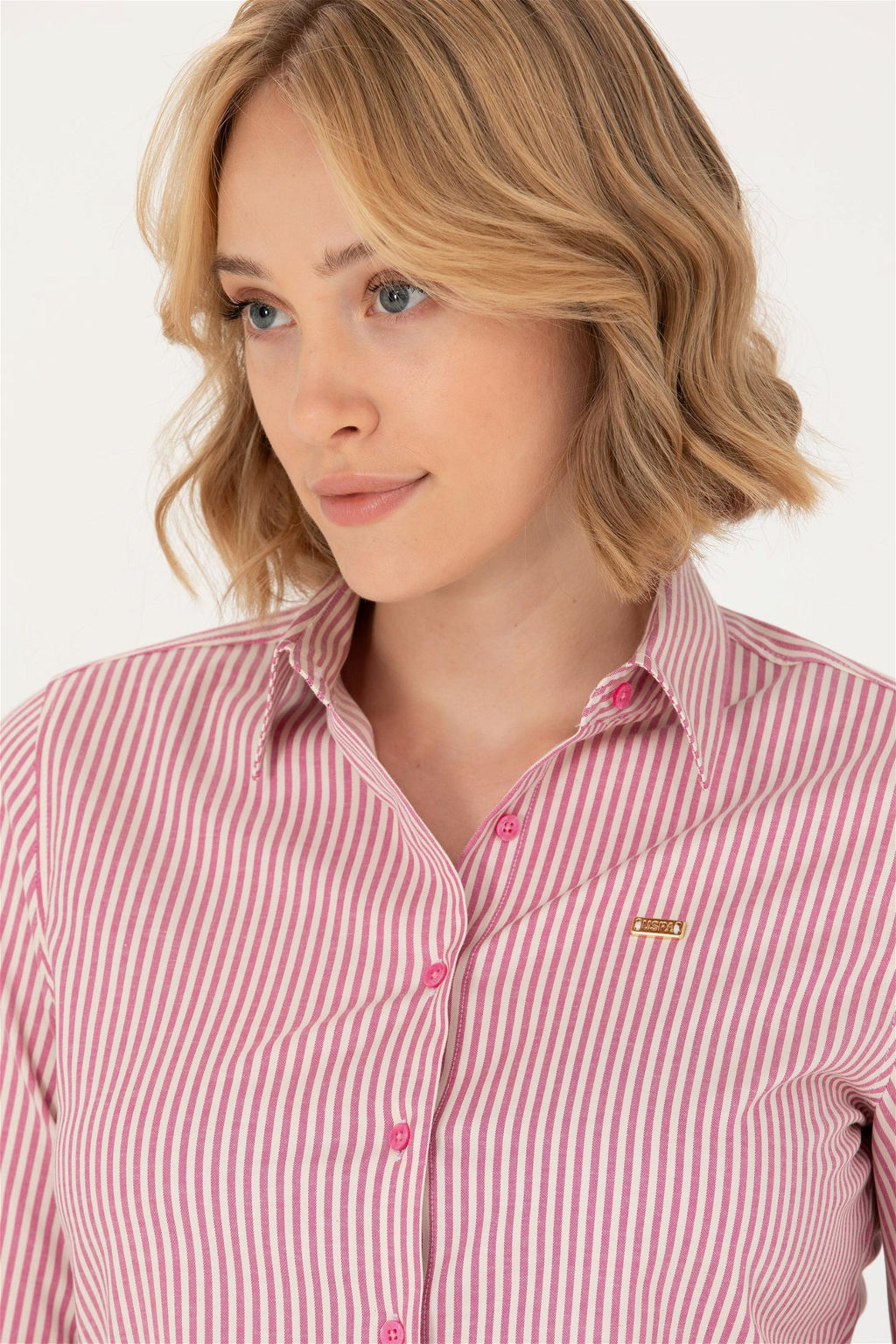 U. S. Polo Assn Женская розовая рубашка с длинным рукавом - U.s. polo assn фото 2