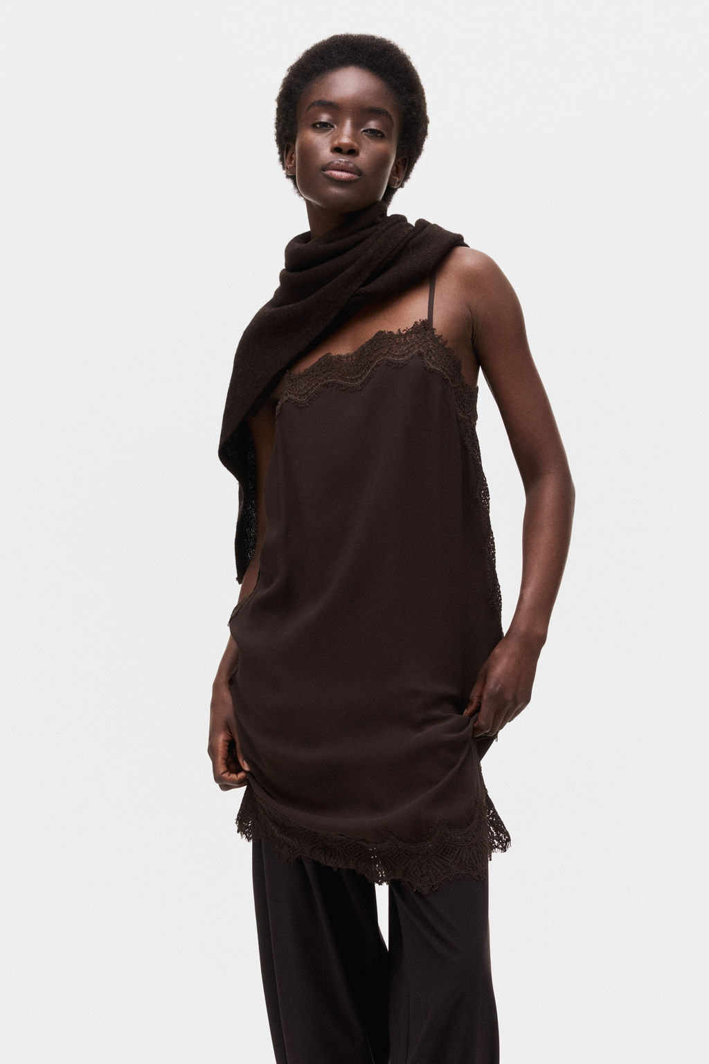 Vestido de viscosa con ribetes de encaje - H&m фото 3