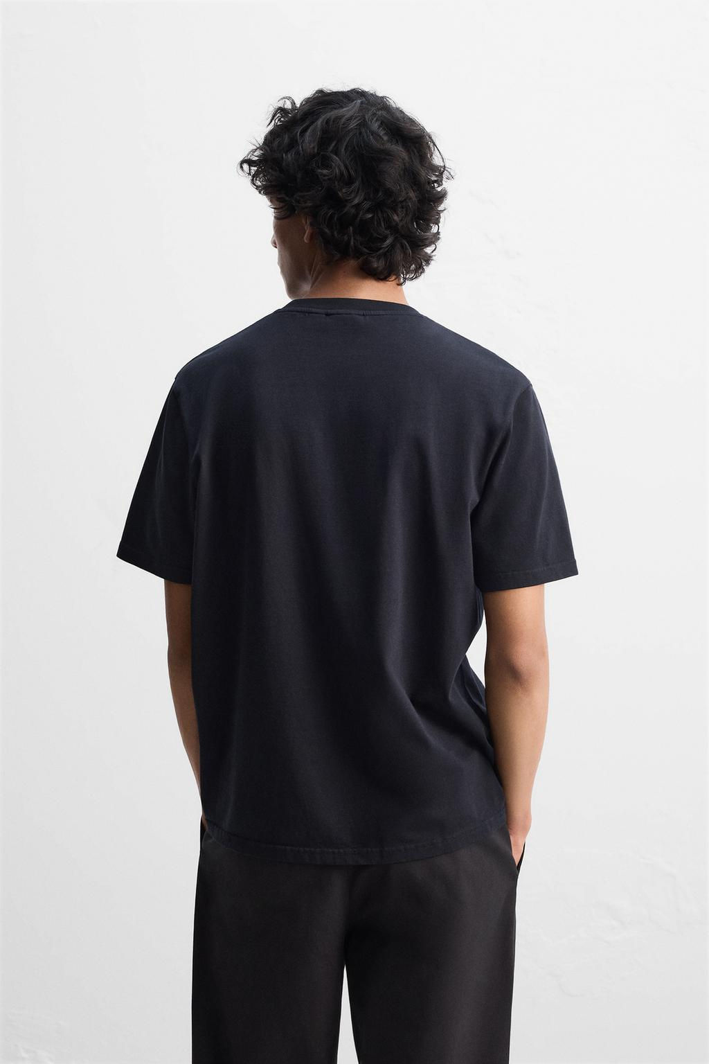 SLIM FIT MEDIUM WEIGHT T-SHIRT - Zara фото 12