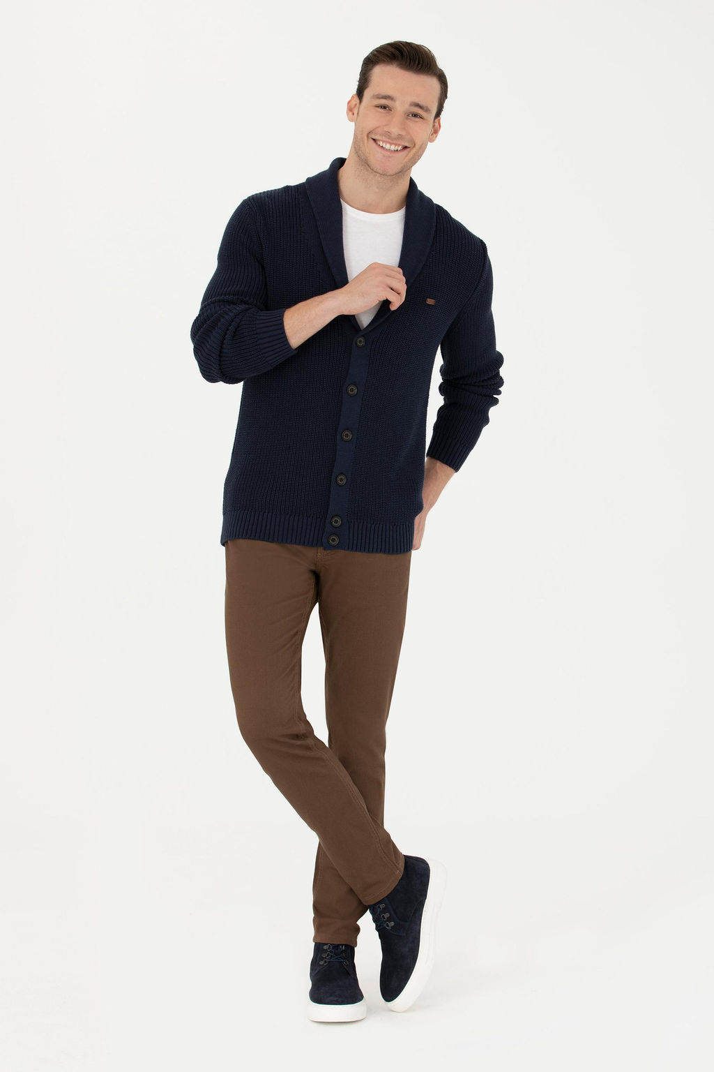 Мужской темно-синий трикотажный кардиган - U.s. polo assn фото 18