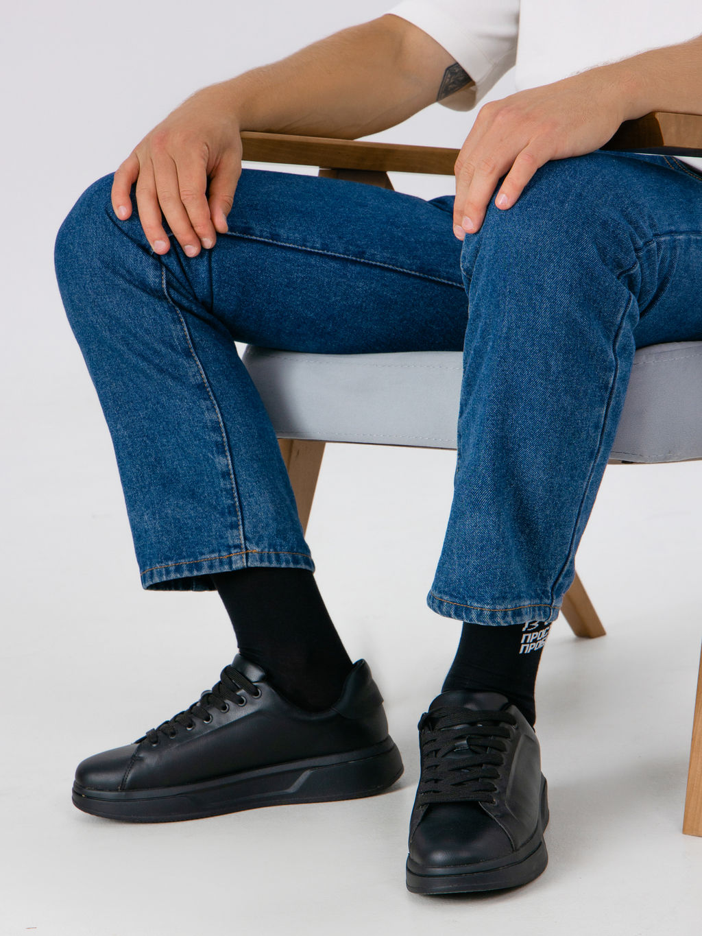 Цена за 5 пар! Носки мужские черные с надписью Папа может все... - Mark formelle фото 4