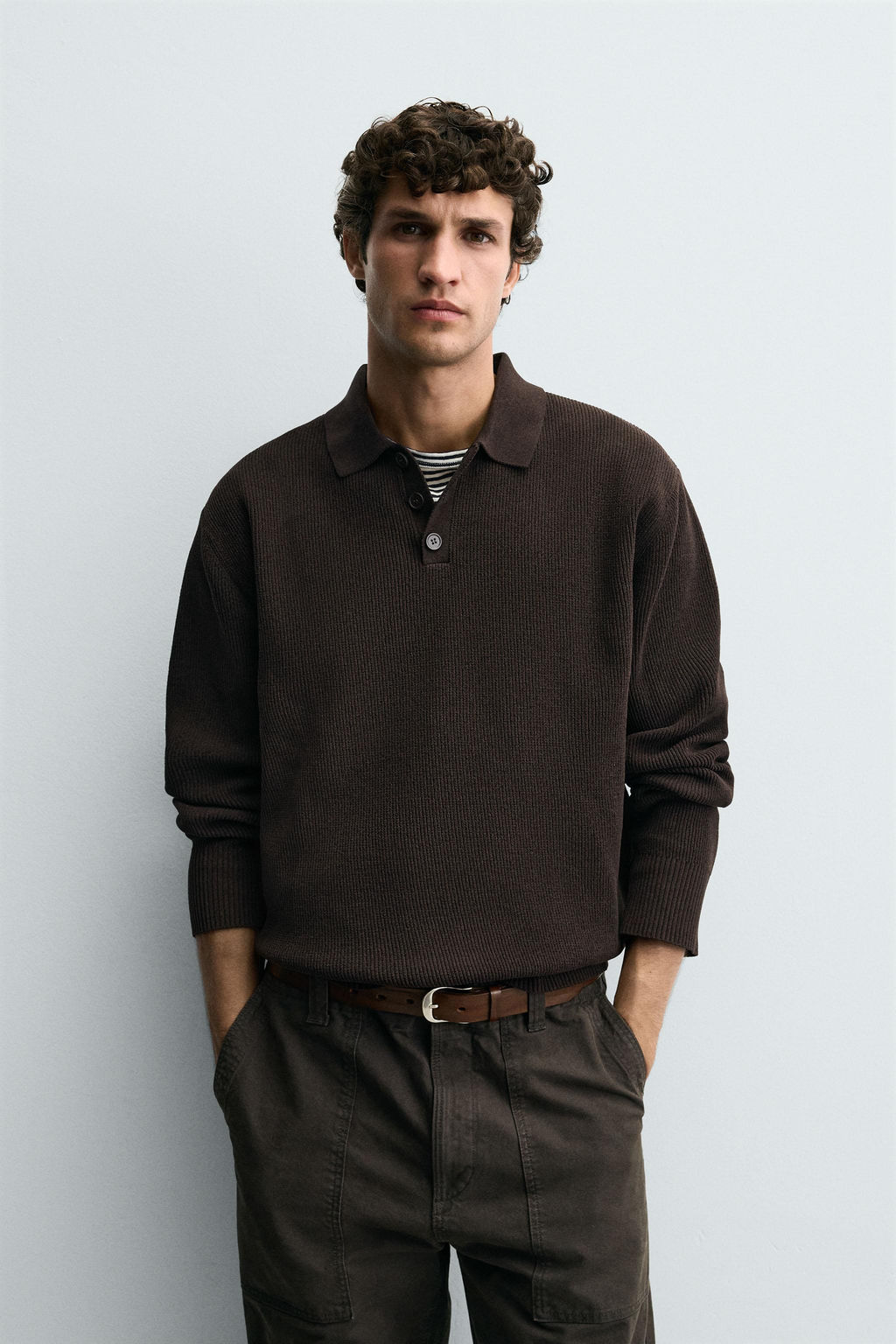 CHENILLE KNIT POLO SHIRT - Zara фото 2