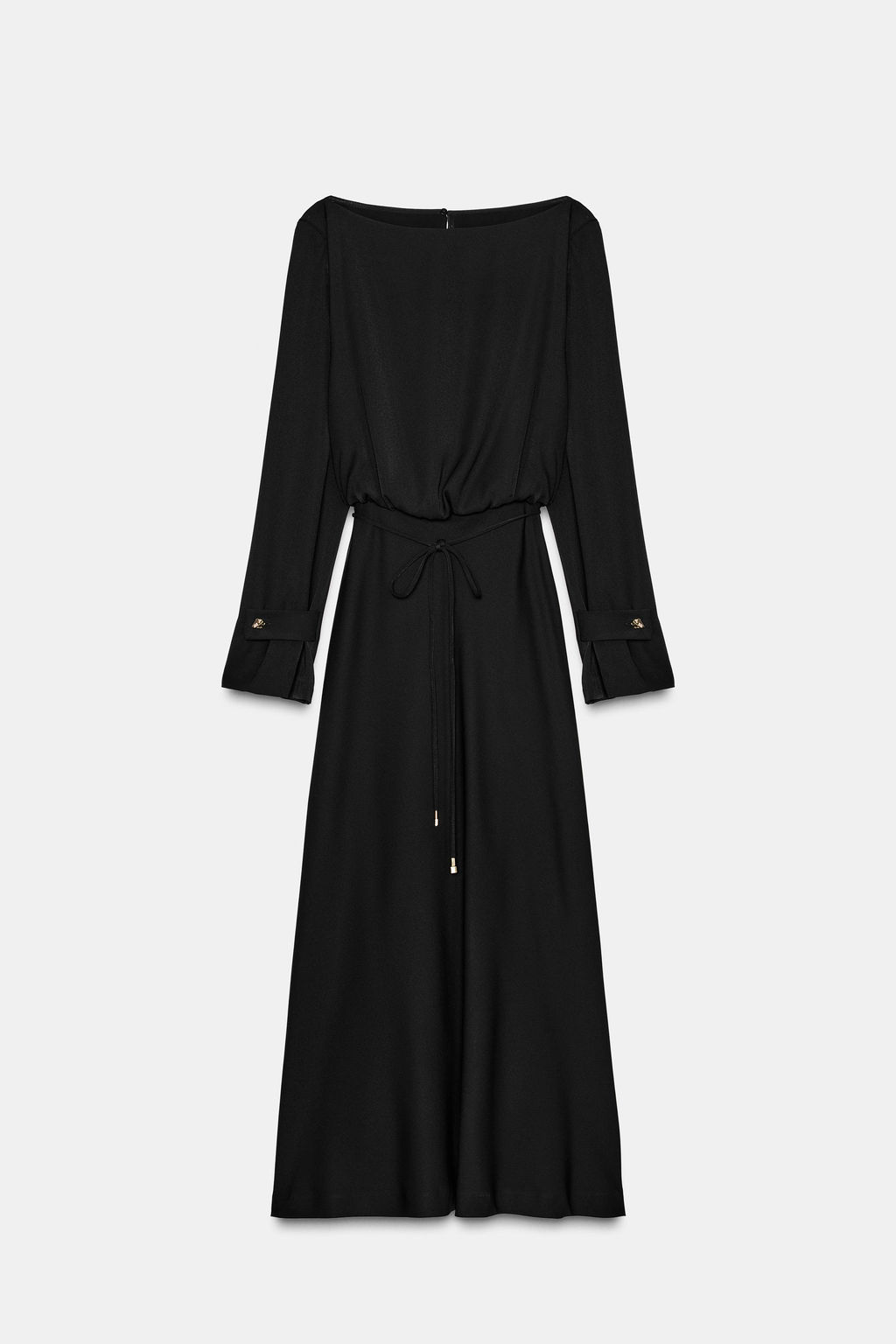 BELTED CREPE MIDI DRESS - Zara фото 6