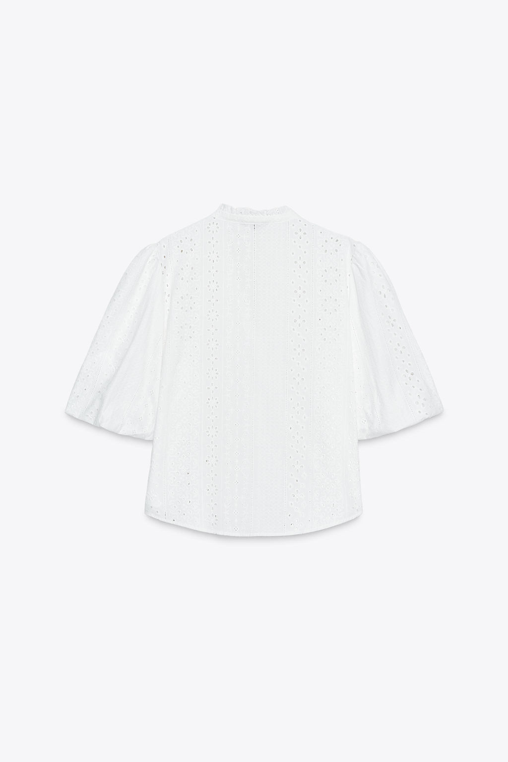SHIRT WITH CUTWORK EMBROIDERY AND PUFF SLEEVES - Zara фото 8