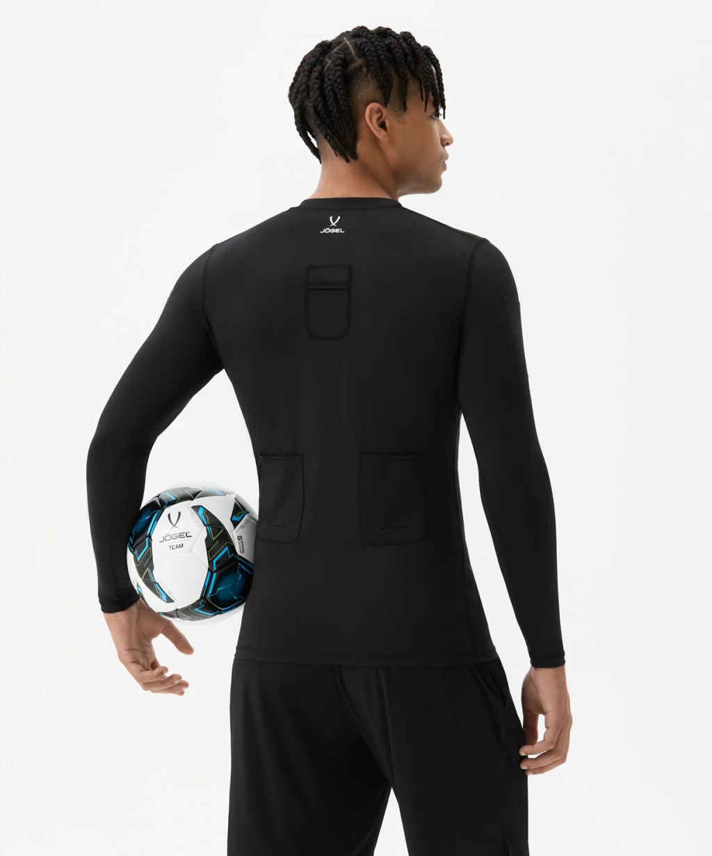 Футболка компрессионная с длинным рукавом судейская JOGEL PerFormDRY Referee Baselayer Tee LS, черный  фото 8