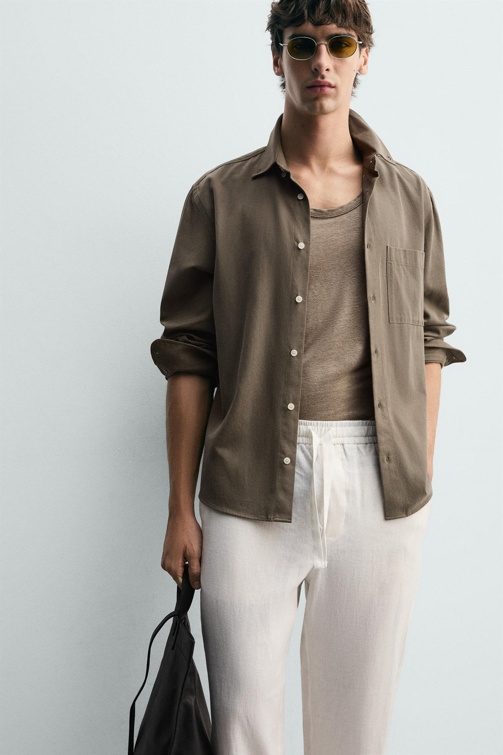 PANTAL?N RELAXED FIT 100% LINO / Blanco - Zara фото 6