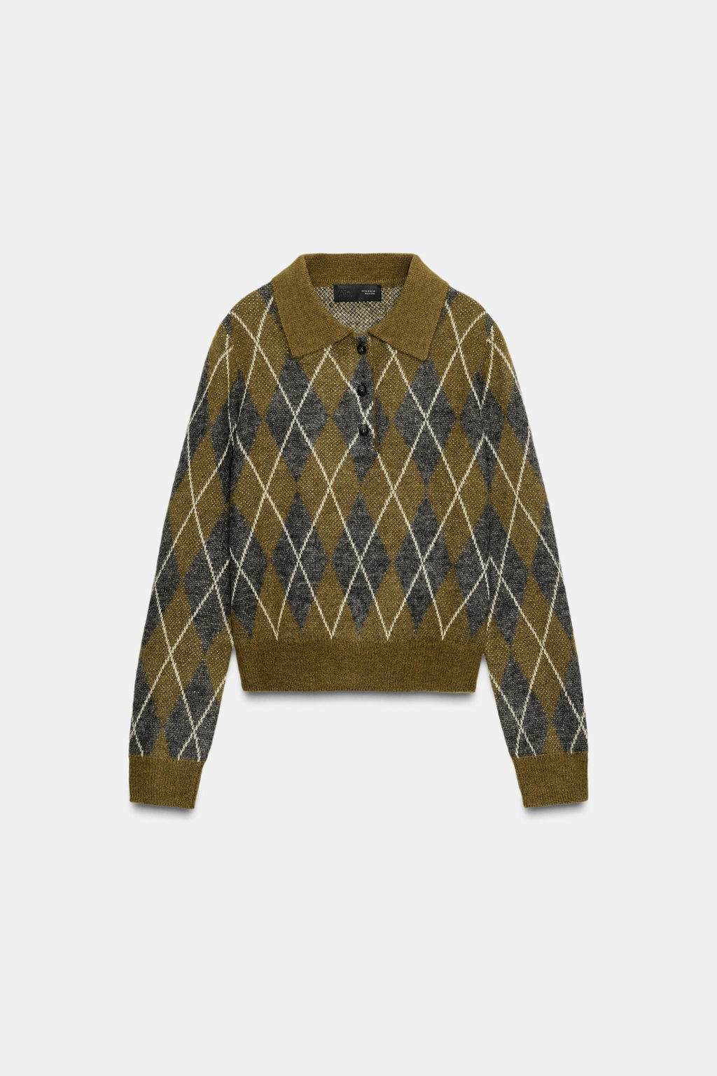 DIAMOND KNIT POLO JUMPER - Zara фото 5