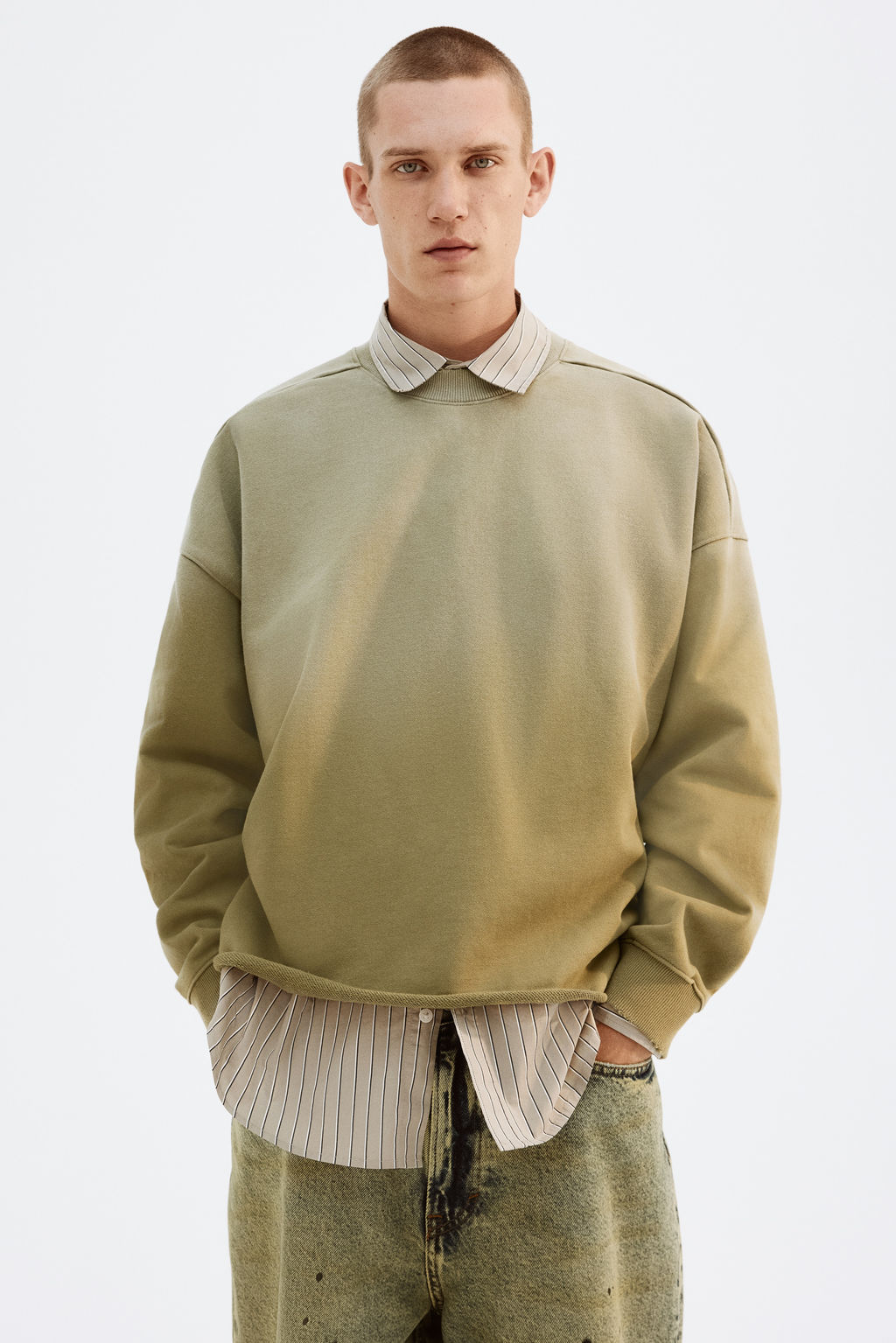 Sudadera efecto lavado Oversized Fit - H&m фото 3