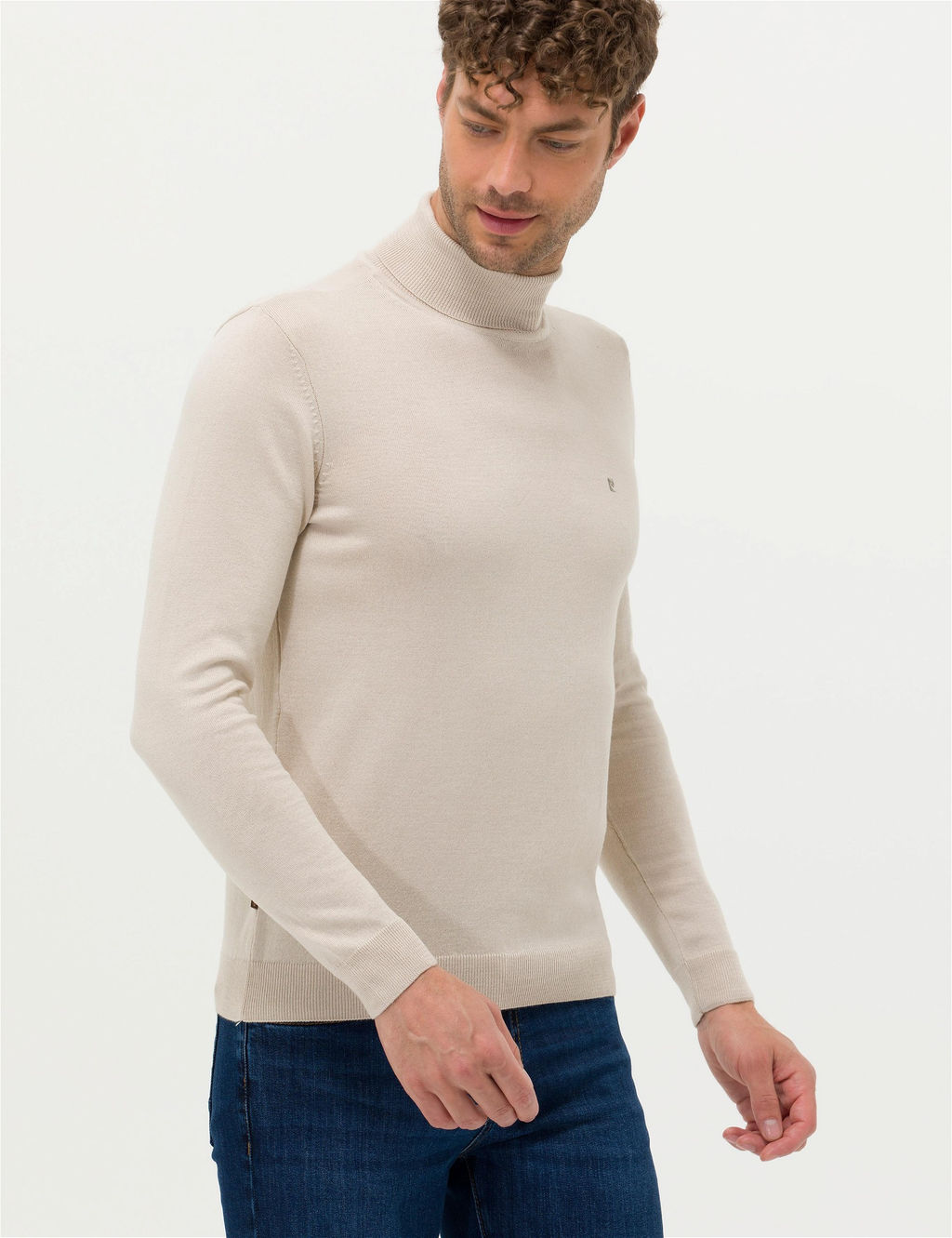 Kum Melanj Slim Fit Bal_k__ Yaka Basic Triko Kazak - Pierre cardin фото 3