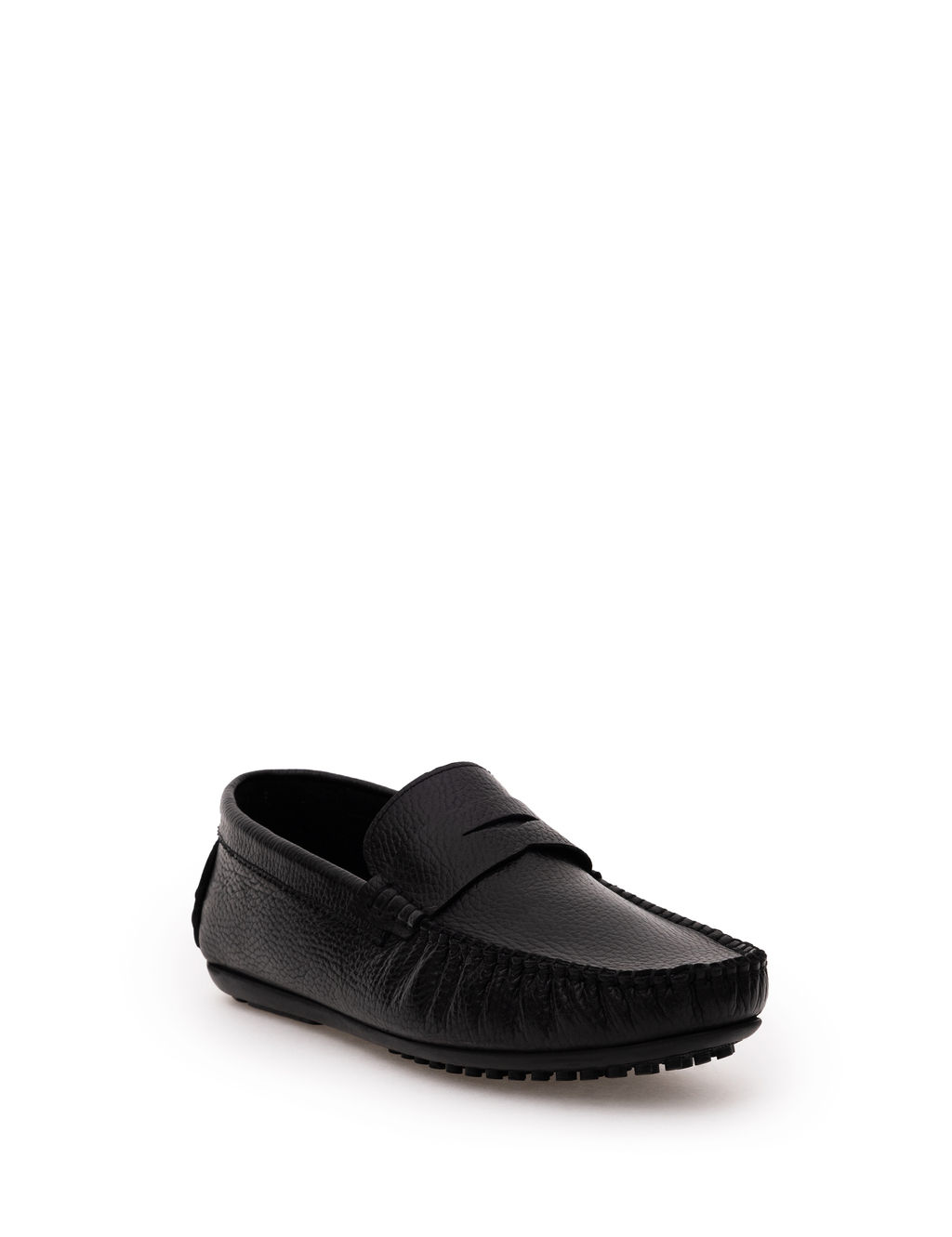 Siyah Kau_uk Taban %100 Deri Loafer Ayakkab_
