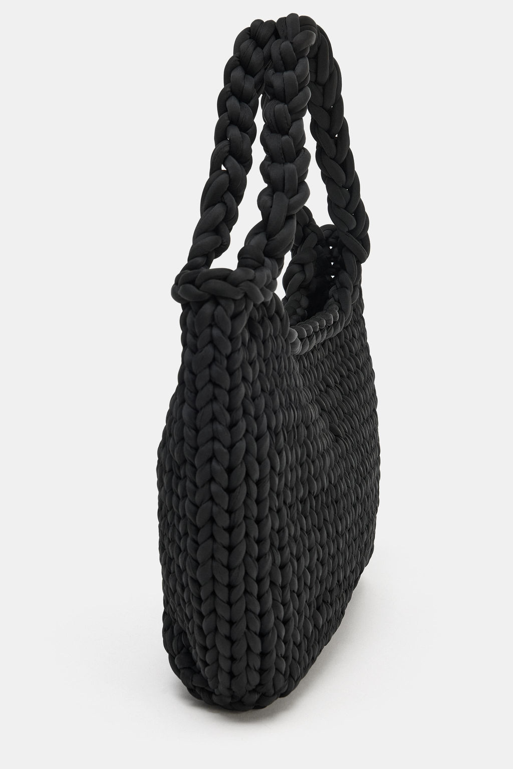 BOLSO SHOPPER TRENZADO / Negro - Zara фото 6