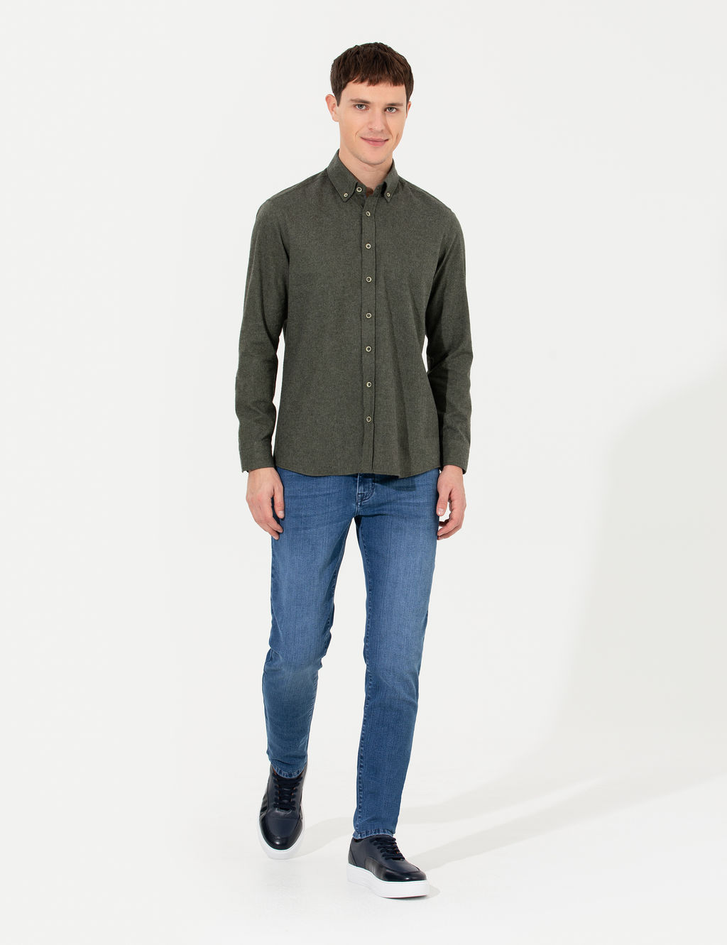 Haki Regular Fit Uzun Kollu G_mlek