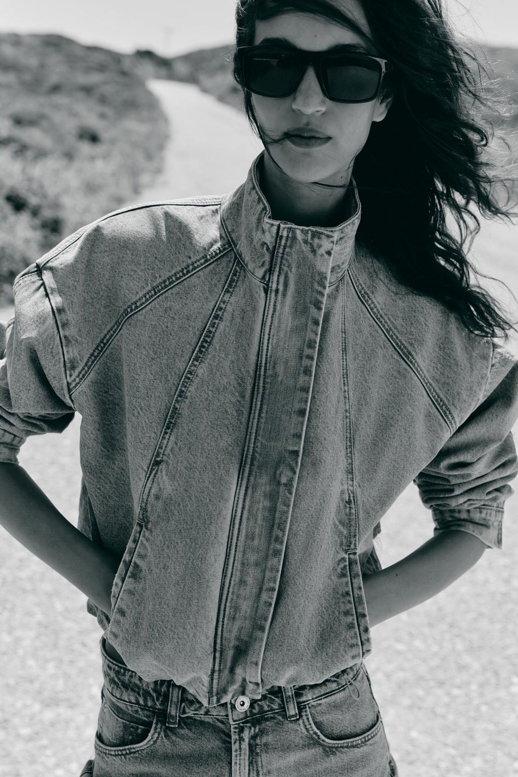 CAZADORA Z1975 DENIM BOMBER CUELLO SUBIDO