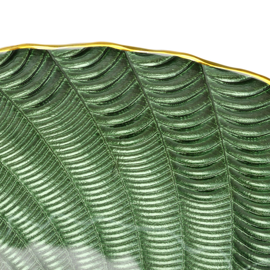 Тарелка стеклянная "Фьюжн" 32см изумрудный перламутр