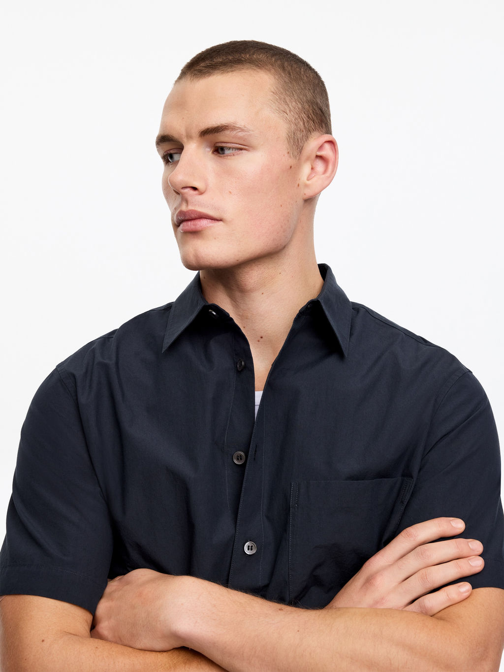 Camisa de popelina de manga corta - H&m фото 5