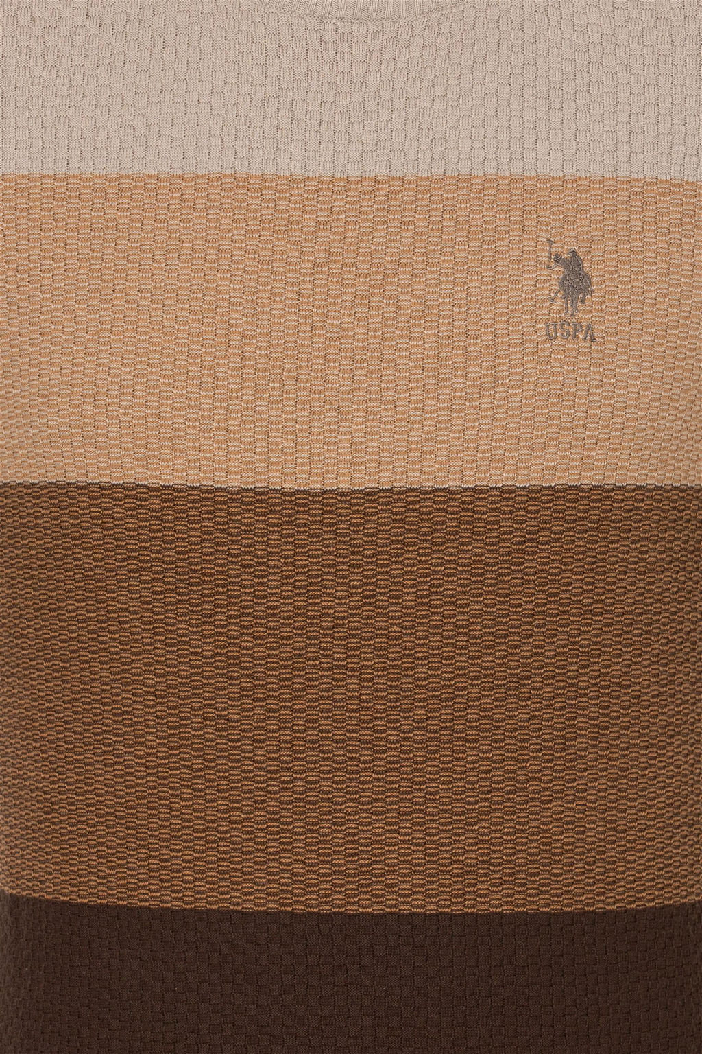 Мужской вязаный свитер кокосового цвета с круглым вырезом Неожиданная скидка в корзине - U.s. polo assn фото 6