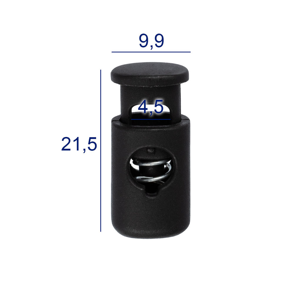 Зажим пластик Micron DA 5596 d 4.5 мм в пакете 24 шт №01 черный