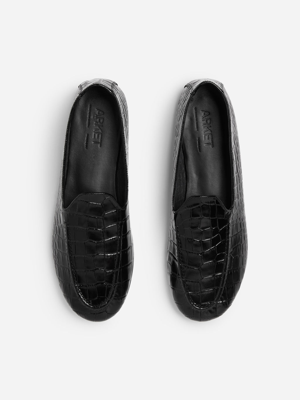Mocasines de piel con relieve de cocodrilo - H&m фото 4